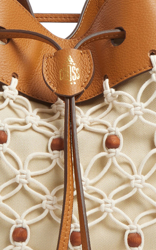 Joni Leather-Trimmed Macram�� Drawstring Bag展示图