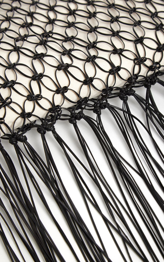 Fringed Leather-Macram�� Tote Bag展示图