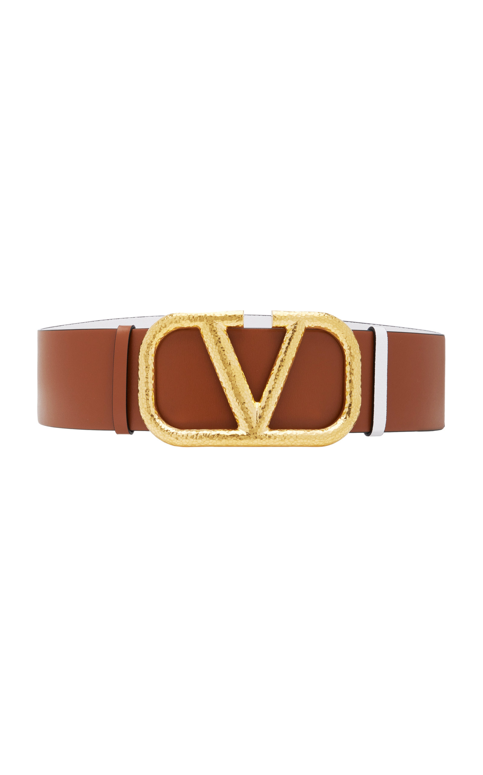 Valentino - Women's Valentino Garavani VLogo Wide Leather Belt - Brown - 85 cm - Moda Operandi