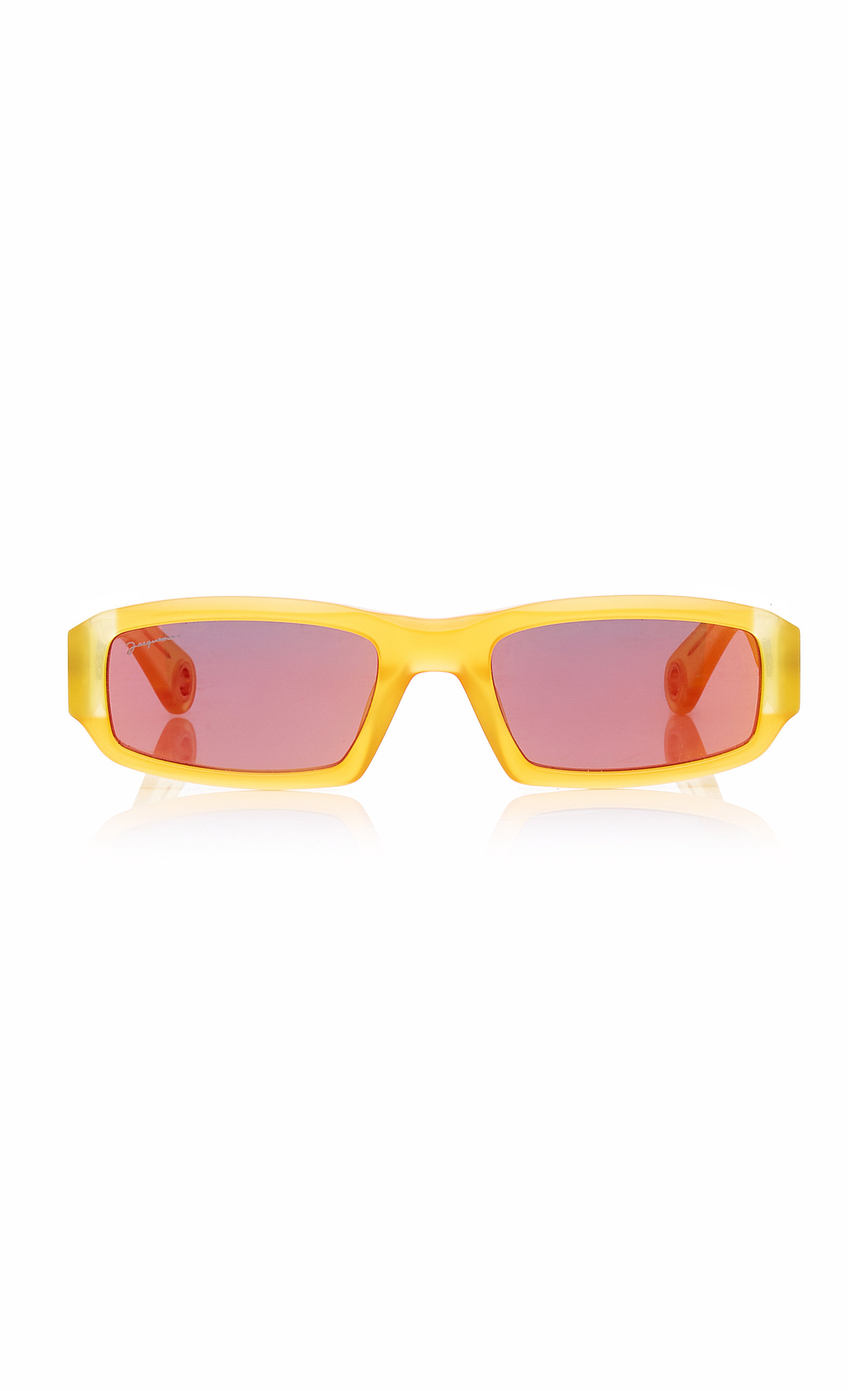 Jacquemus - Women's Altù Square-Frame Acetate Sunglasses - Orange - Moda Operandi