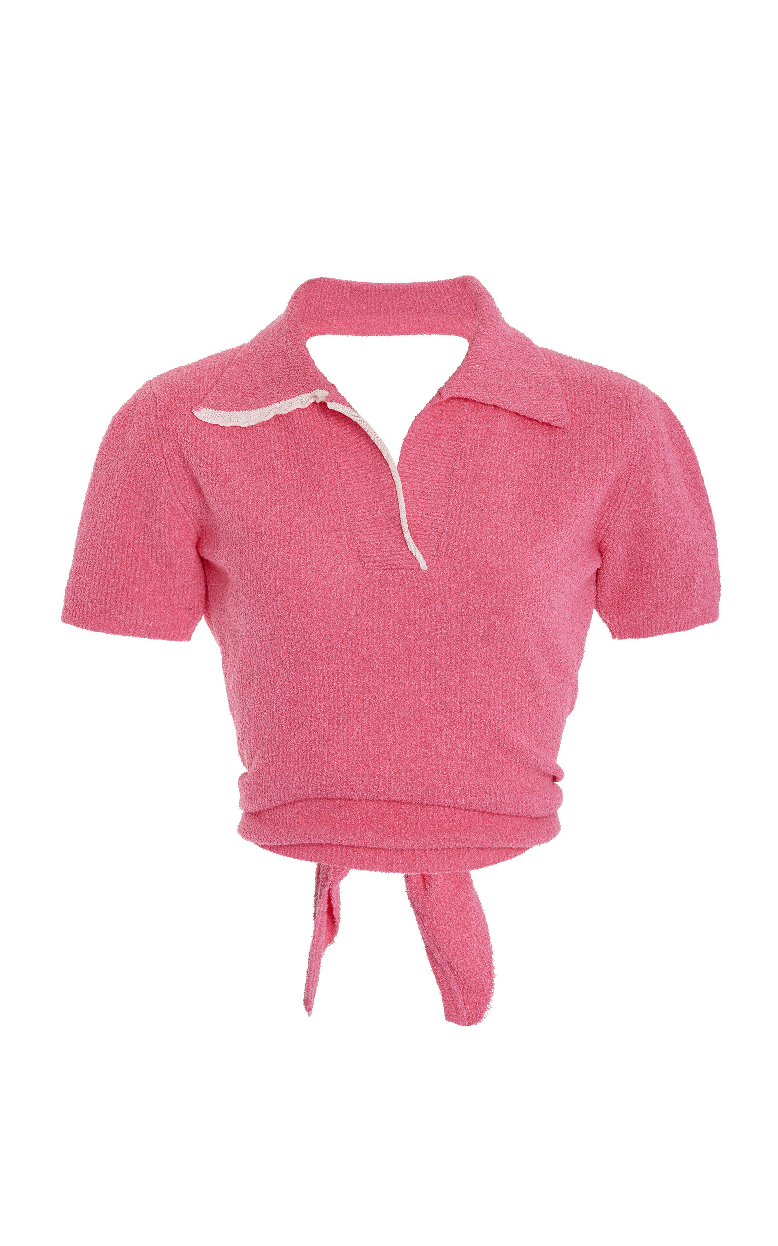 Jacquemus Women's Le Bagnu Open-Back Cotton-Blend Polo Shirt