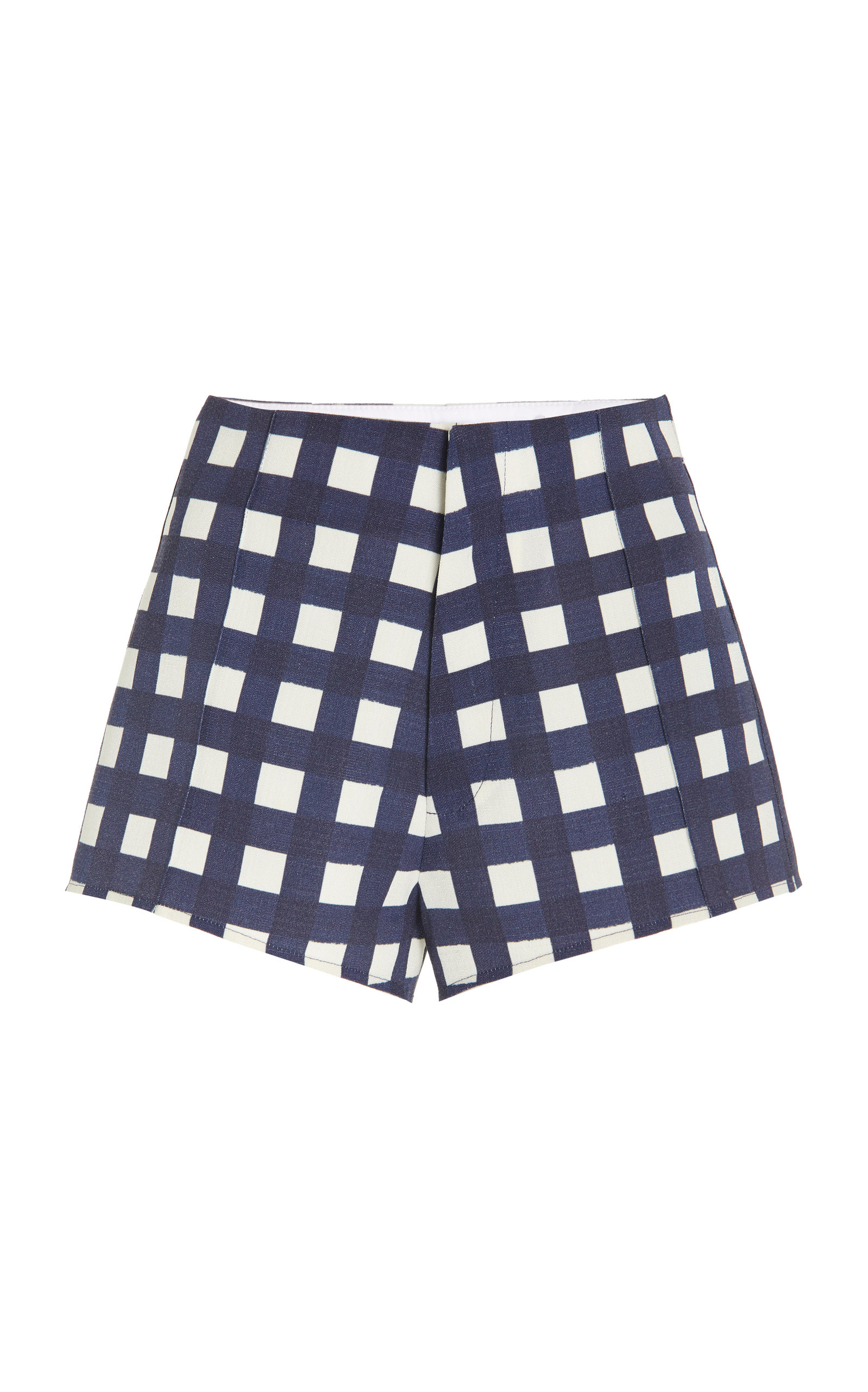 Jacquemus - Women's Limao Checked Mini Shorts - Navy - Moda Operandi