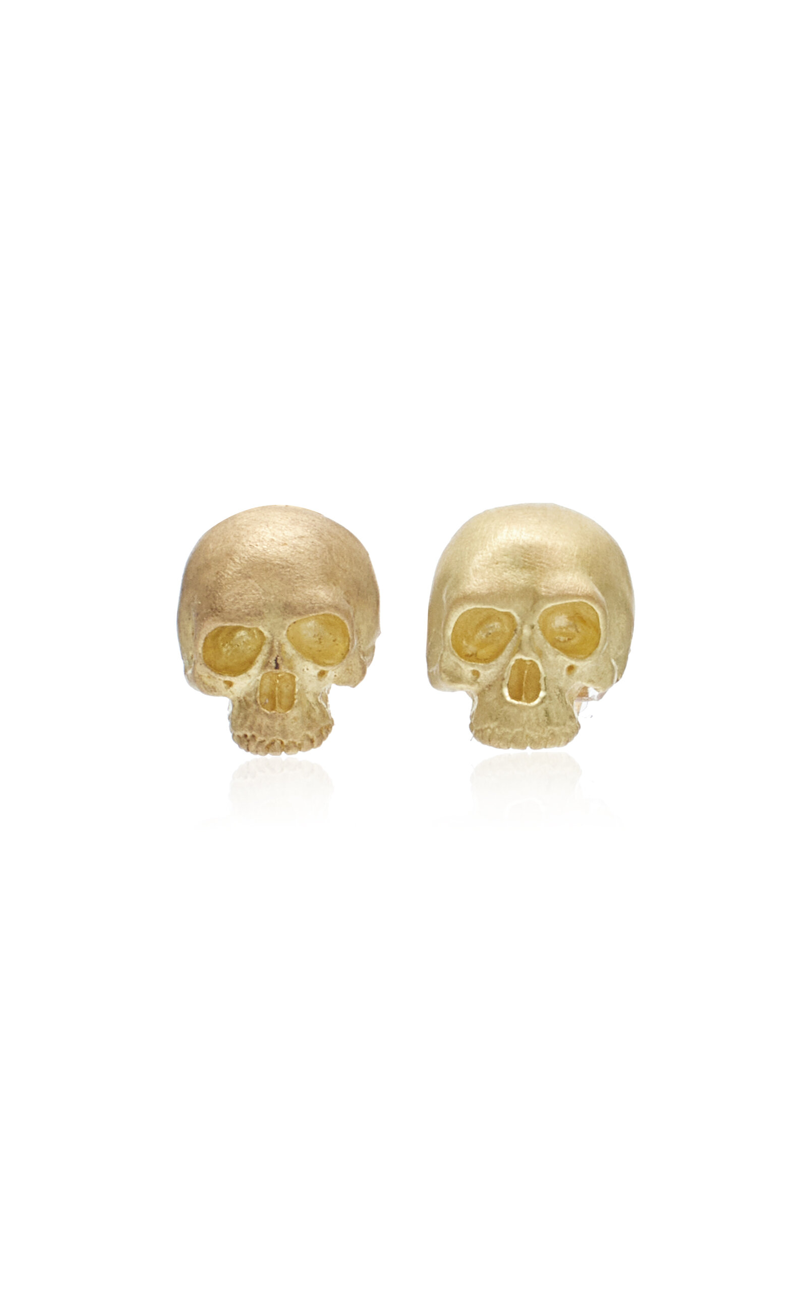 Anthony Lent Women's Tiny Skull 18K Yellow Gold Earrings