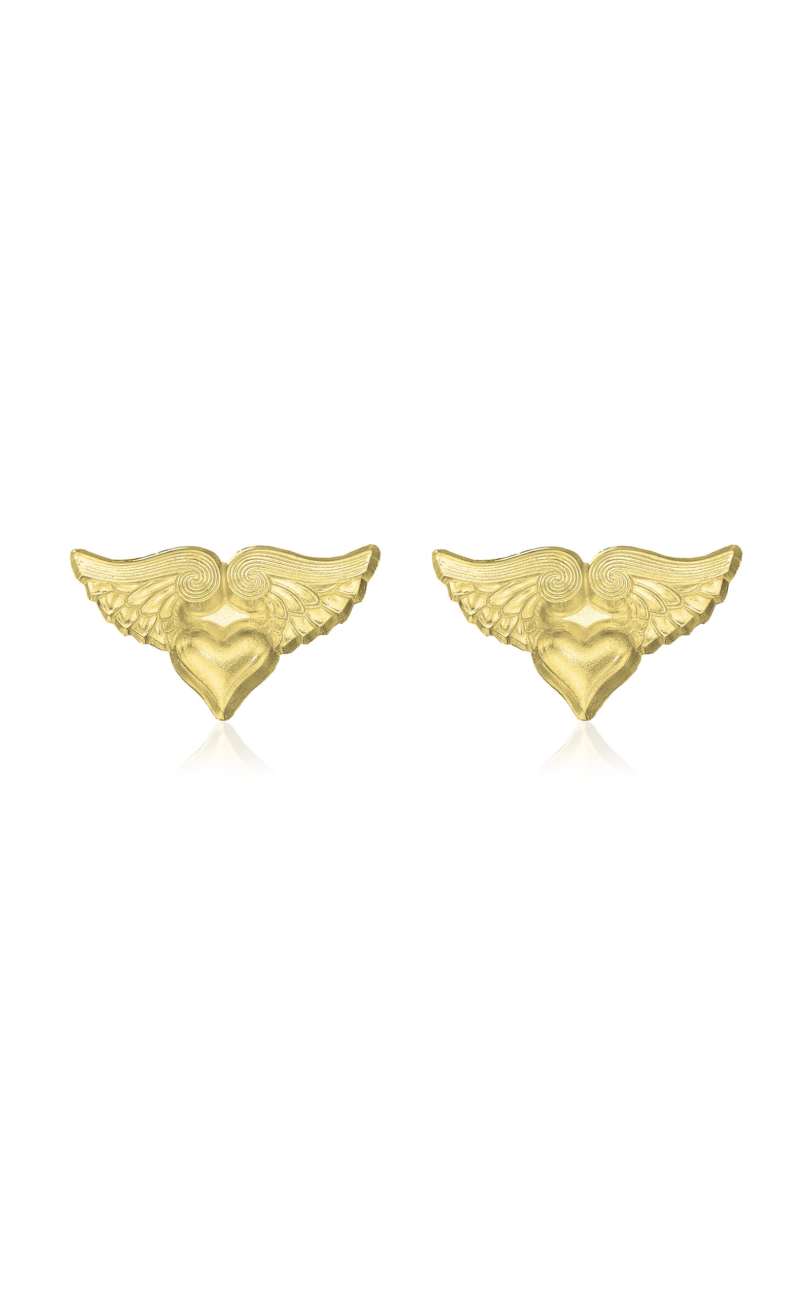 Anthony Lent Women's Flying Heart 18K Yellow Gold Earrings