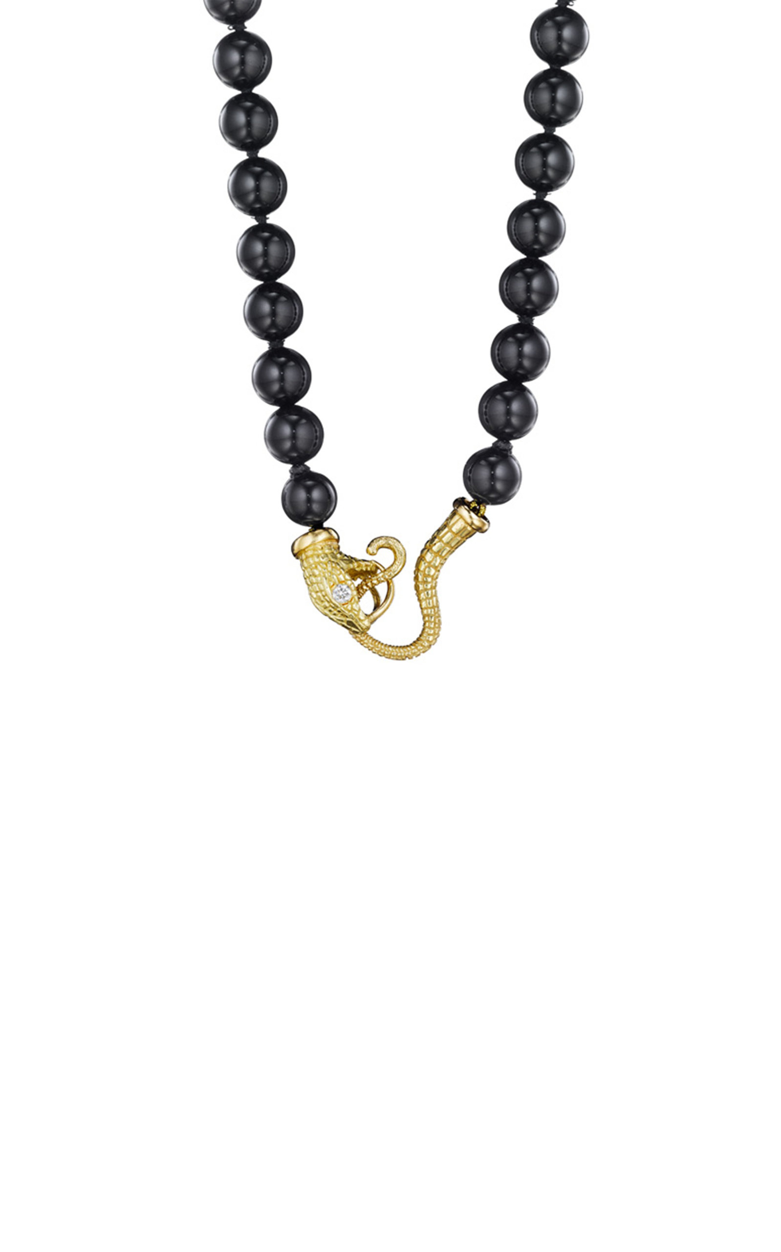 Anthony Lent Women's Serpent 18K Yellow Gold Onyx; Diamond Necklace
