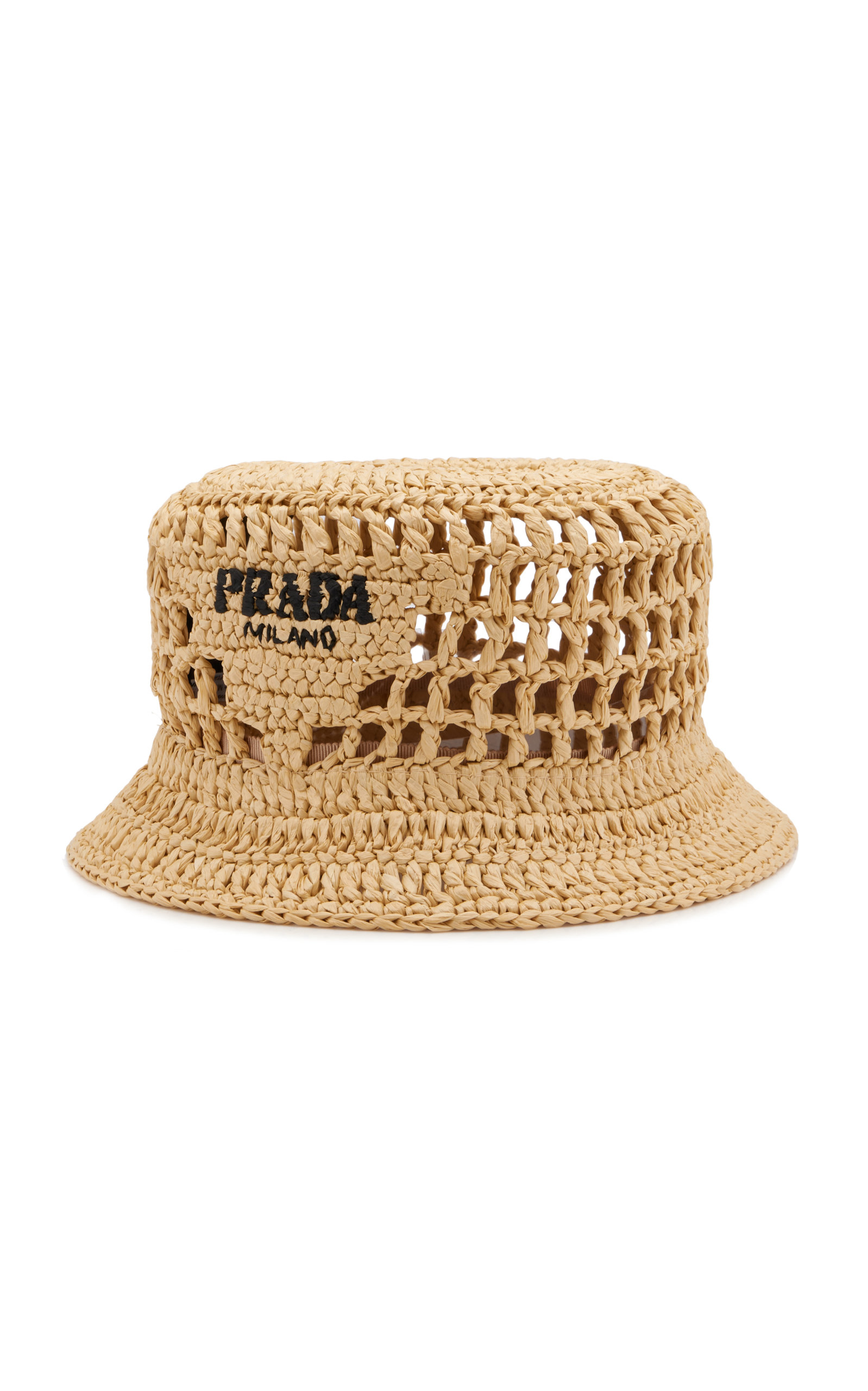 Prada | Logo Raffia Bucket Hat