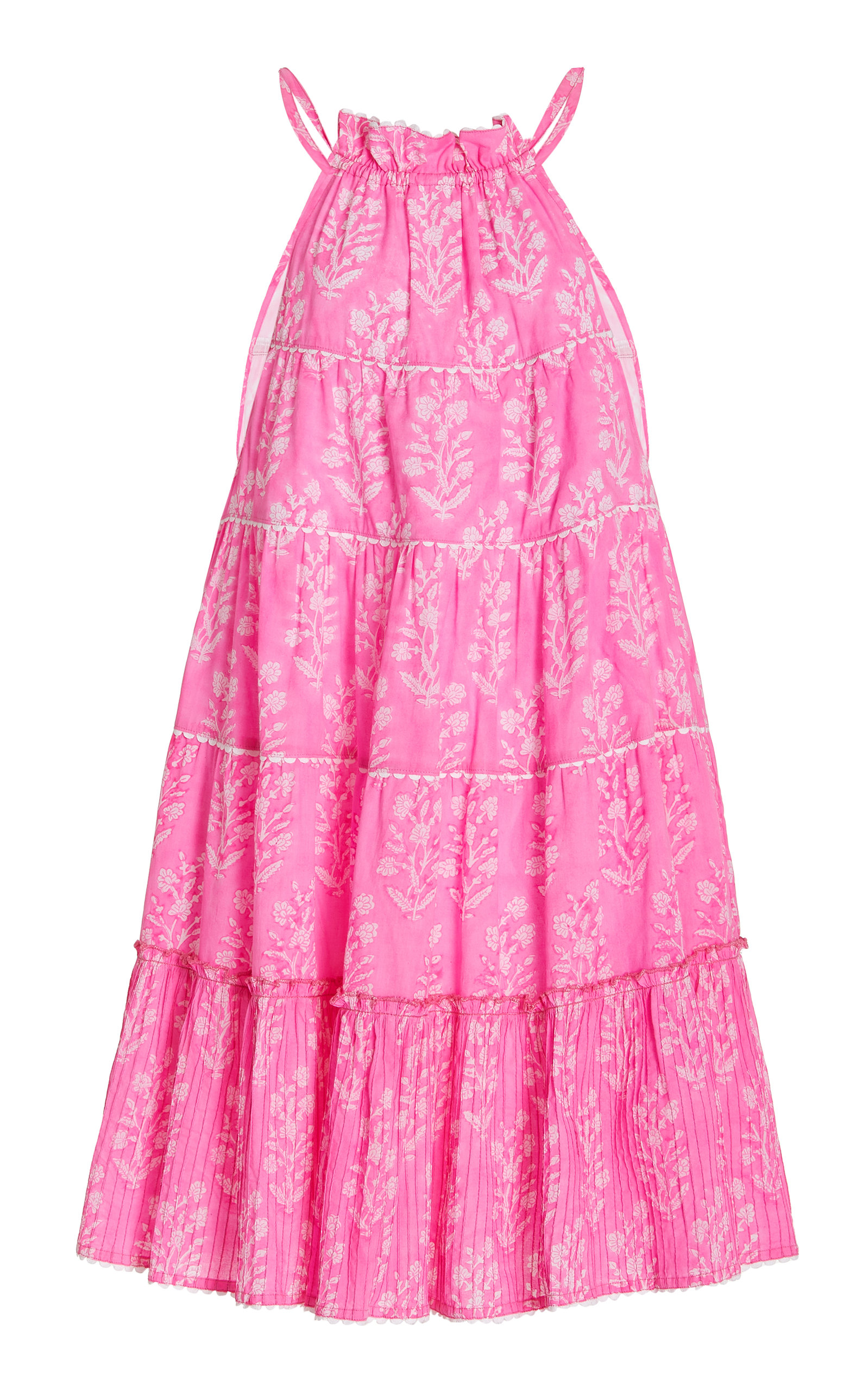 Juliet Dunn Women's Tiered Floral Cotton Mini Dress In Pink | ModeSens