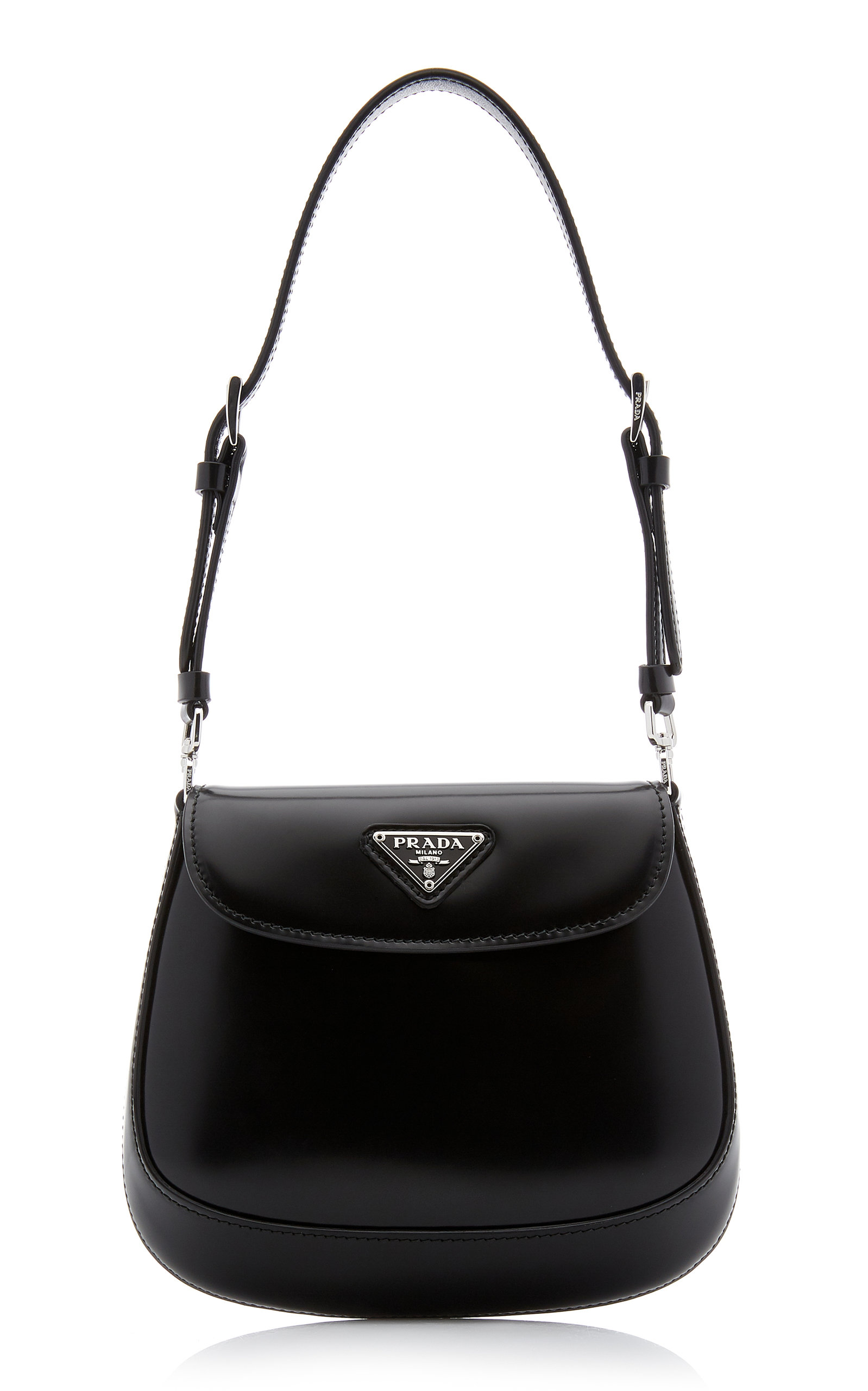 Prada - Cleo Brushed Leather Mini Bag - Black - OS - Moda Operandi