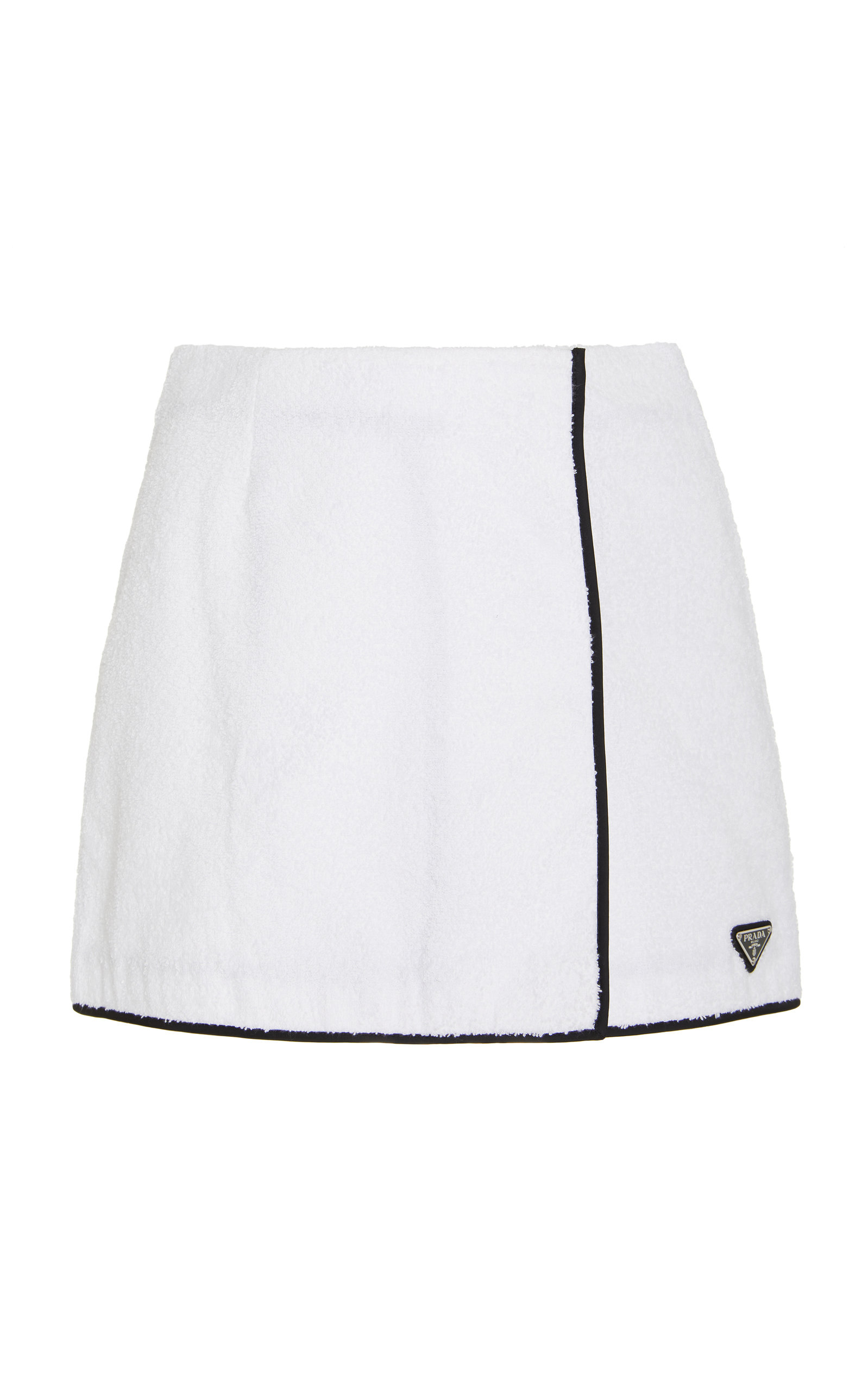 Prada - Women's Cotton Terrycloth Mini Skirt - White - IT 42 - Moda Operandi