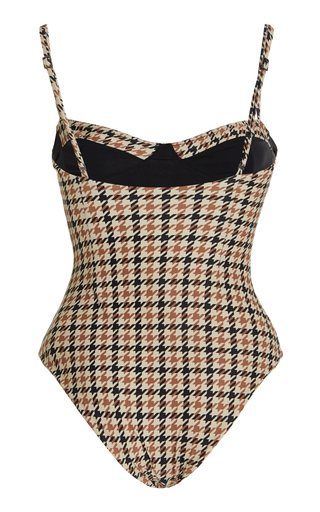 Vintage Houndstooth One-Piece Swimsuit展示图