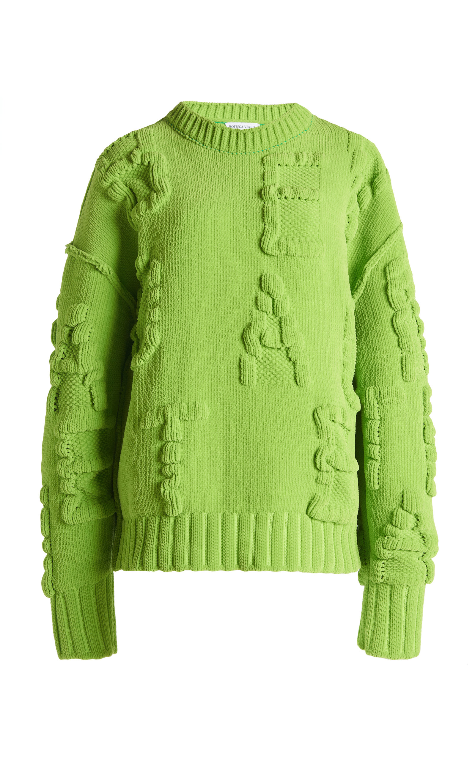 Bottega Veneta - Women's Logo-Knit Chenille Sweater - Green - XS - Moda Operandi