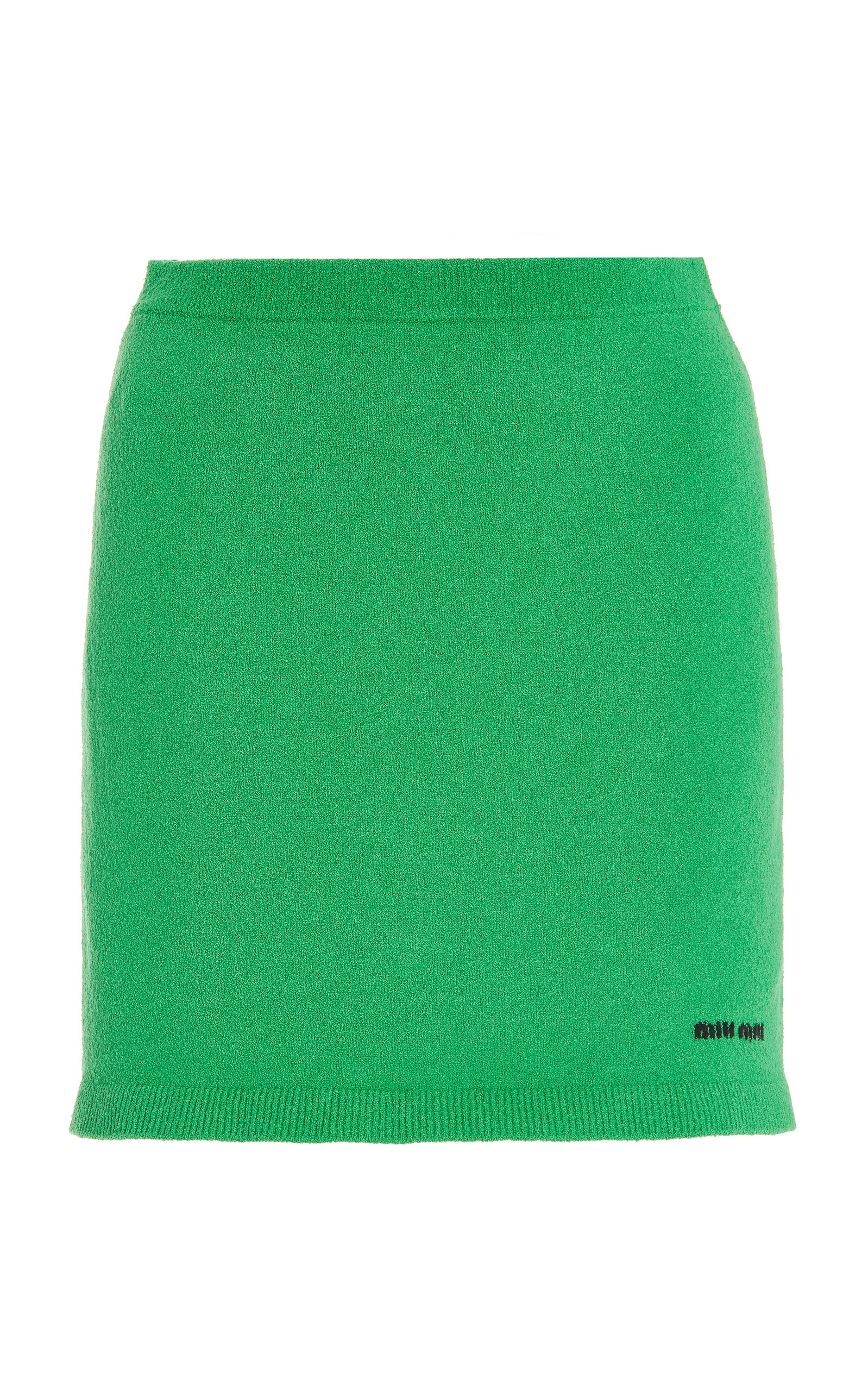 Miu Miu - Women's Cotton-Blend Boucle Mini Skirt - Green - Moda Operandi