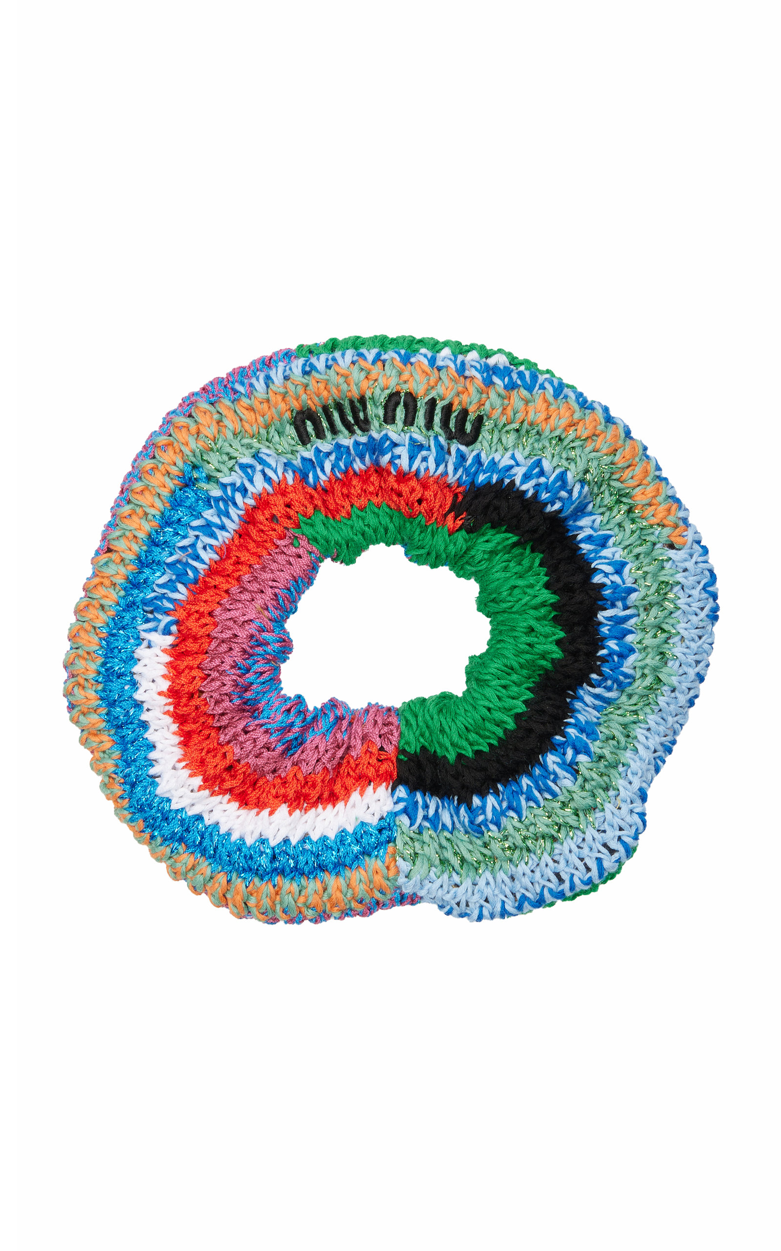 Miu Miu Women's Logo-knit Crocheted Scrunchie In Multi