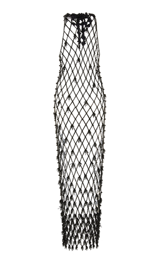 Embellished Fishnet Midi Dress展示图