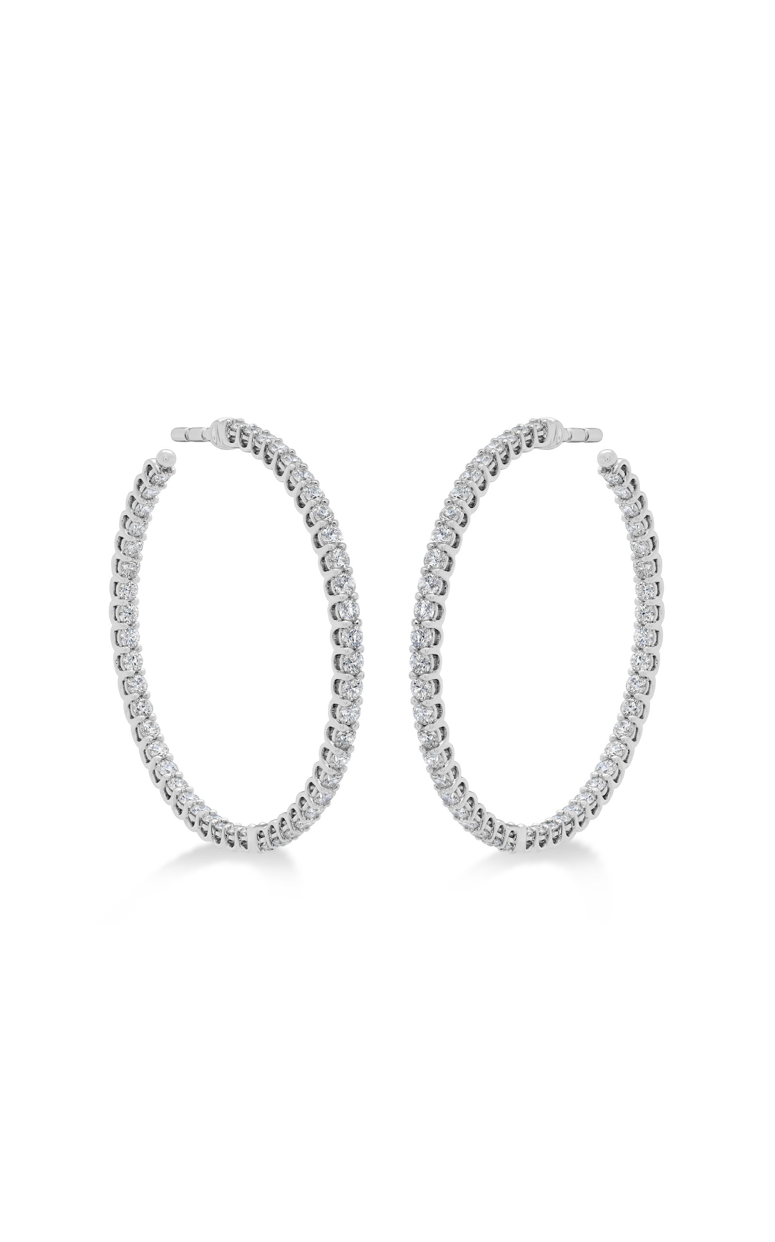 Hearts On Fire Women's HOF 18K White Gold Diamond Hoop Earrings