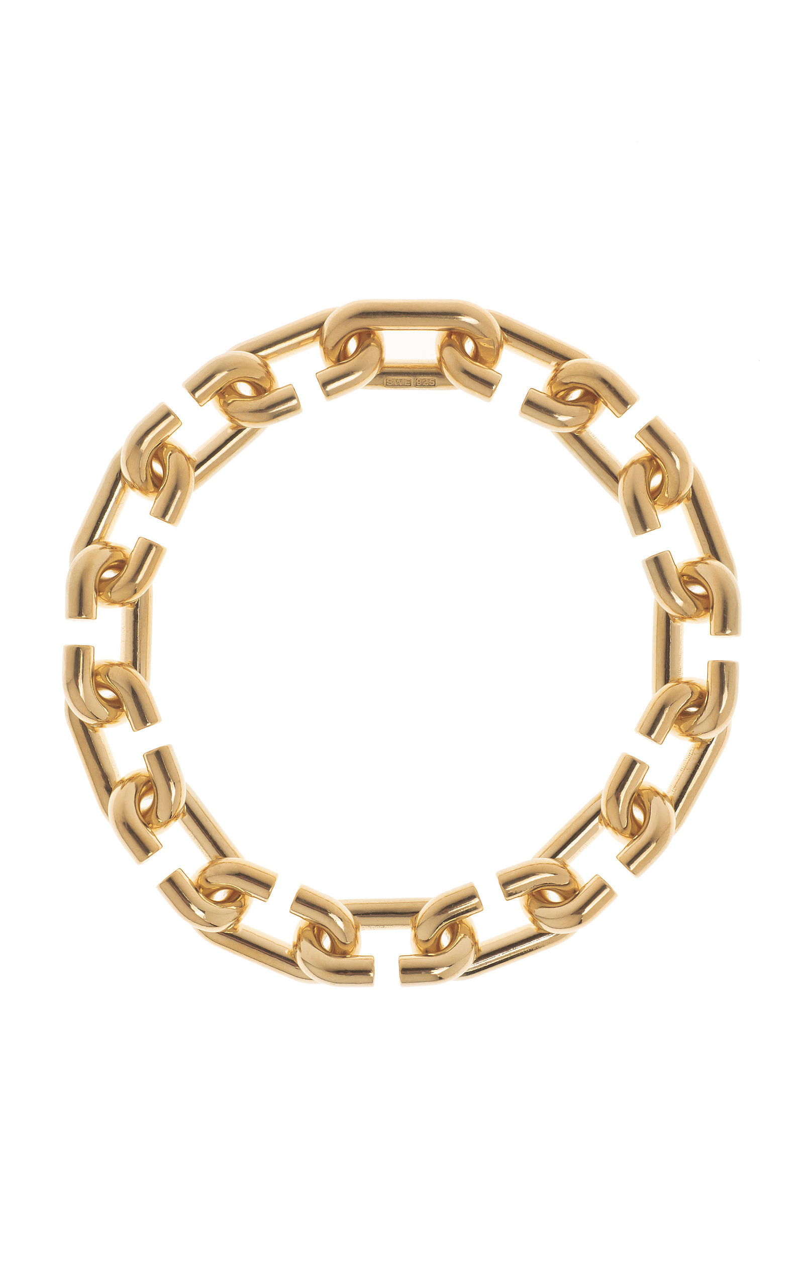 C Polished Gold Vermeil Thick Bracelet