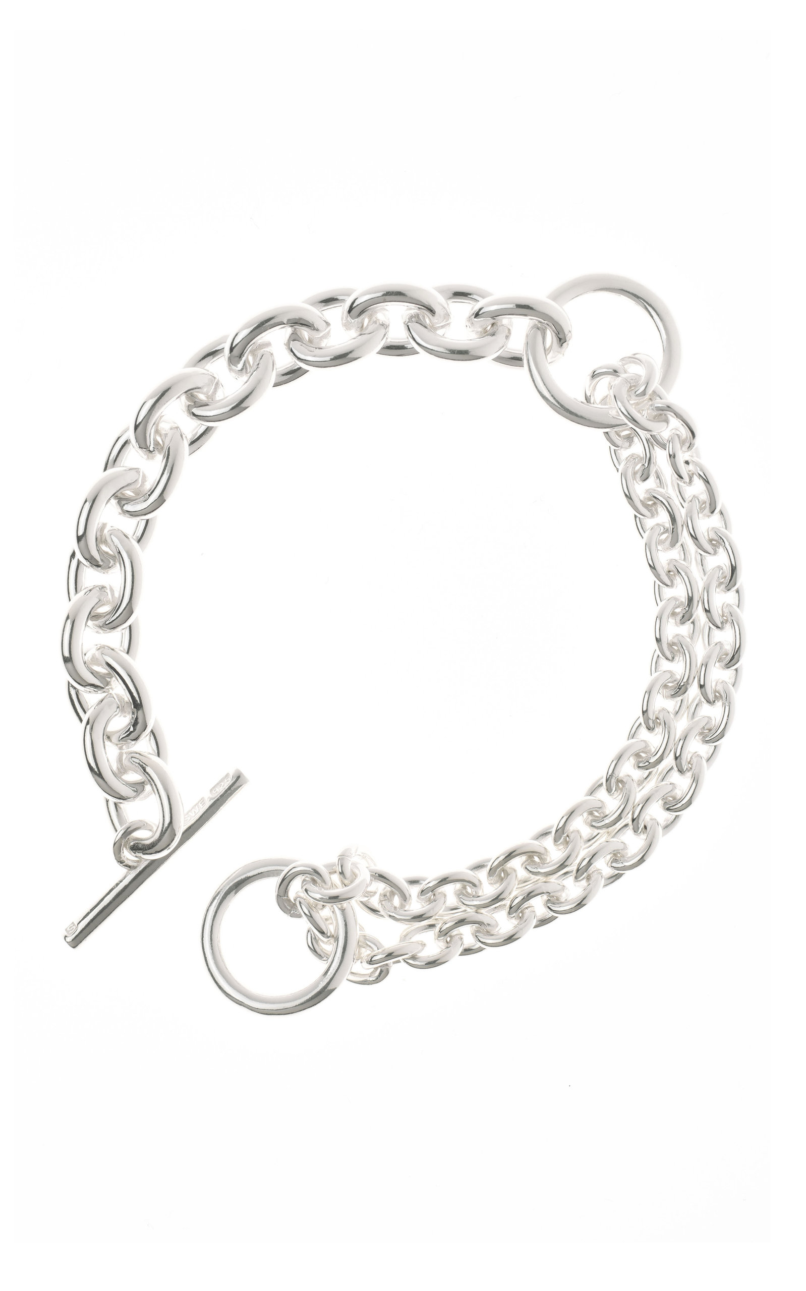 Double Sterling Silver Thick Bracelet