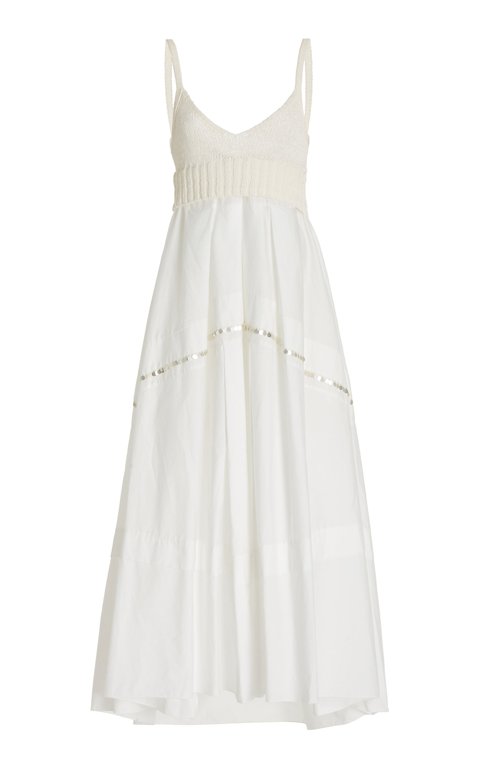 Altuzarra - Women's Lysandra Paillette-Trimmed Cotton-Blend Maxi Dress - White - Moda Operandi