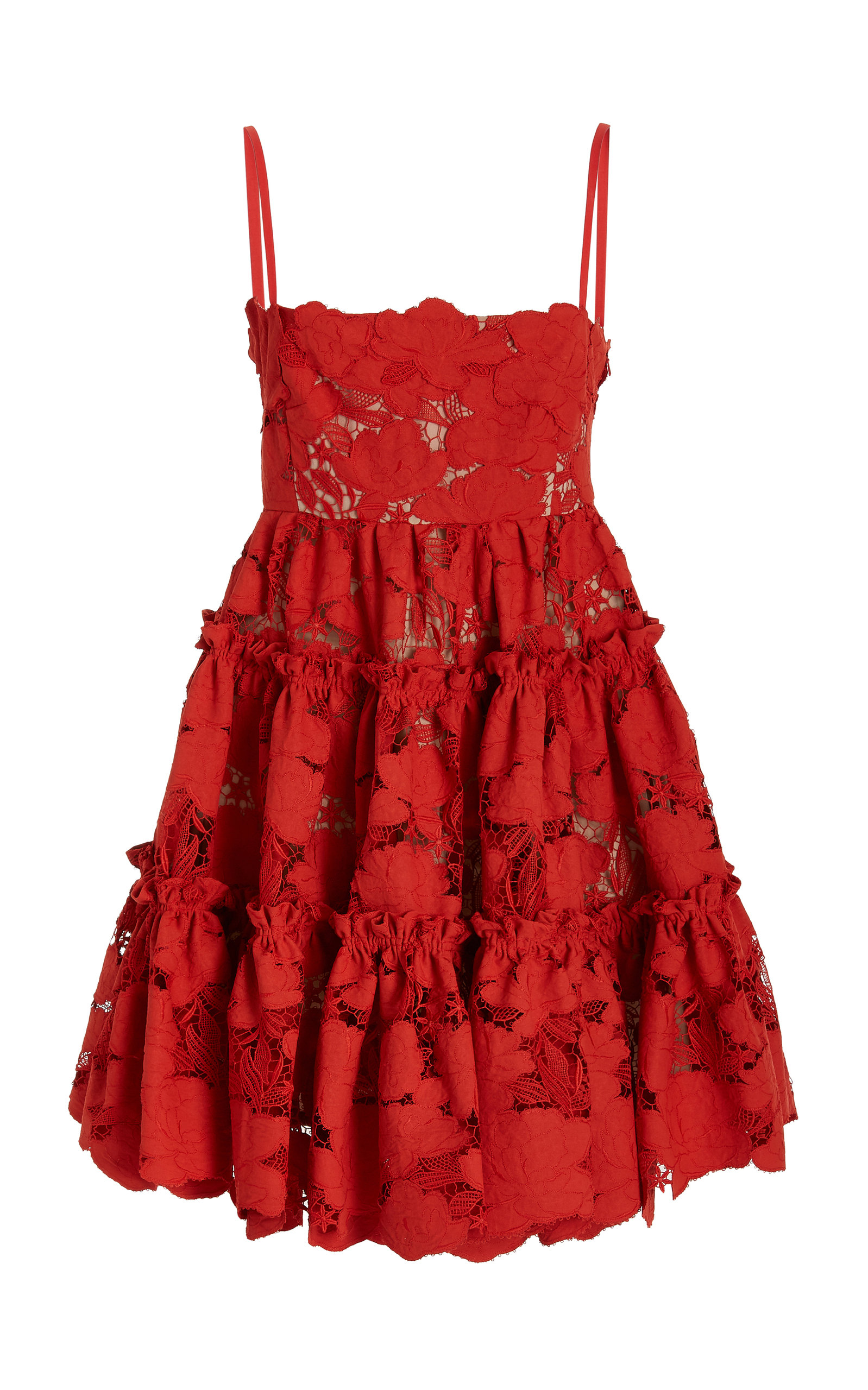 Oscar de la Renta Women's Stretch-Cotton Lace Mini Dress