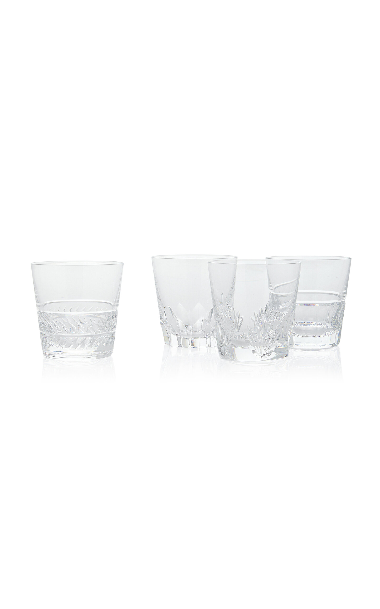 Saint-louis King's Hall Set-of-four Crystal Tumblers In Transparent
