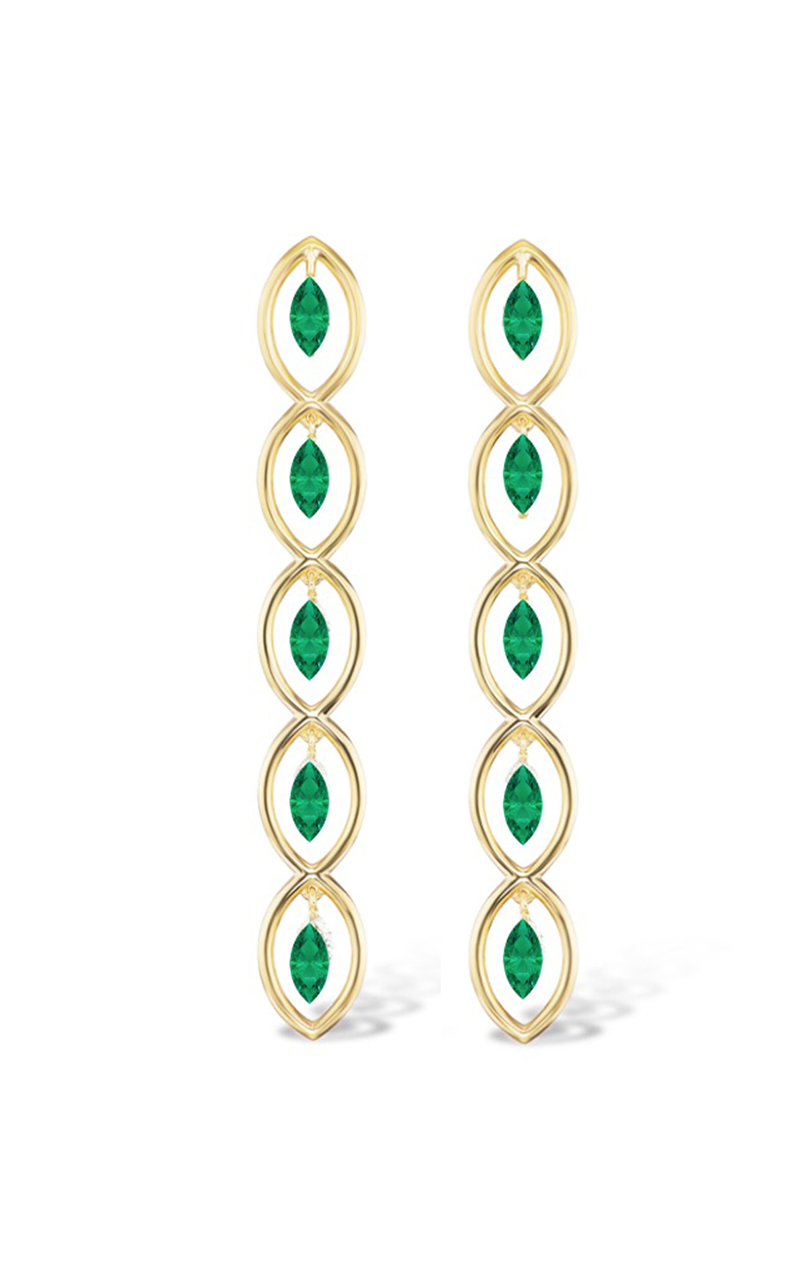 Gemella Jewels Women's Qui Qui 18K Yellow Gold Emerald Earrings