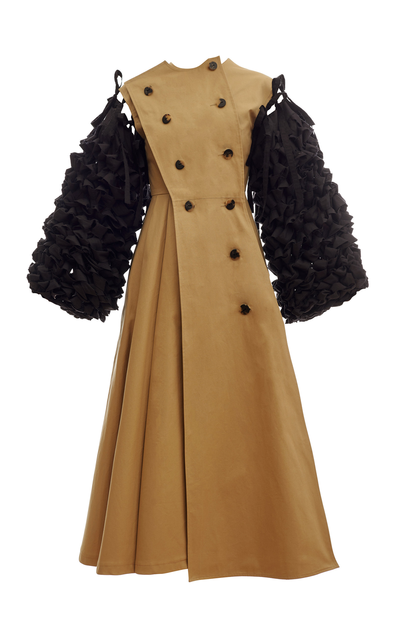A.W.A.K.E. MODE Women's Woven-Sleeve Cotton Trench Coat | Smart Closet