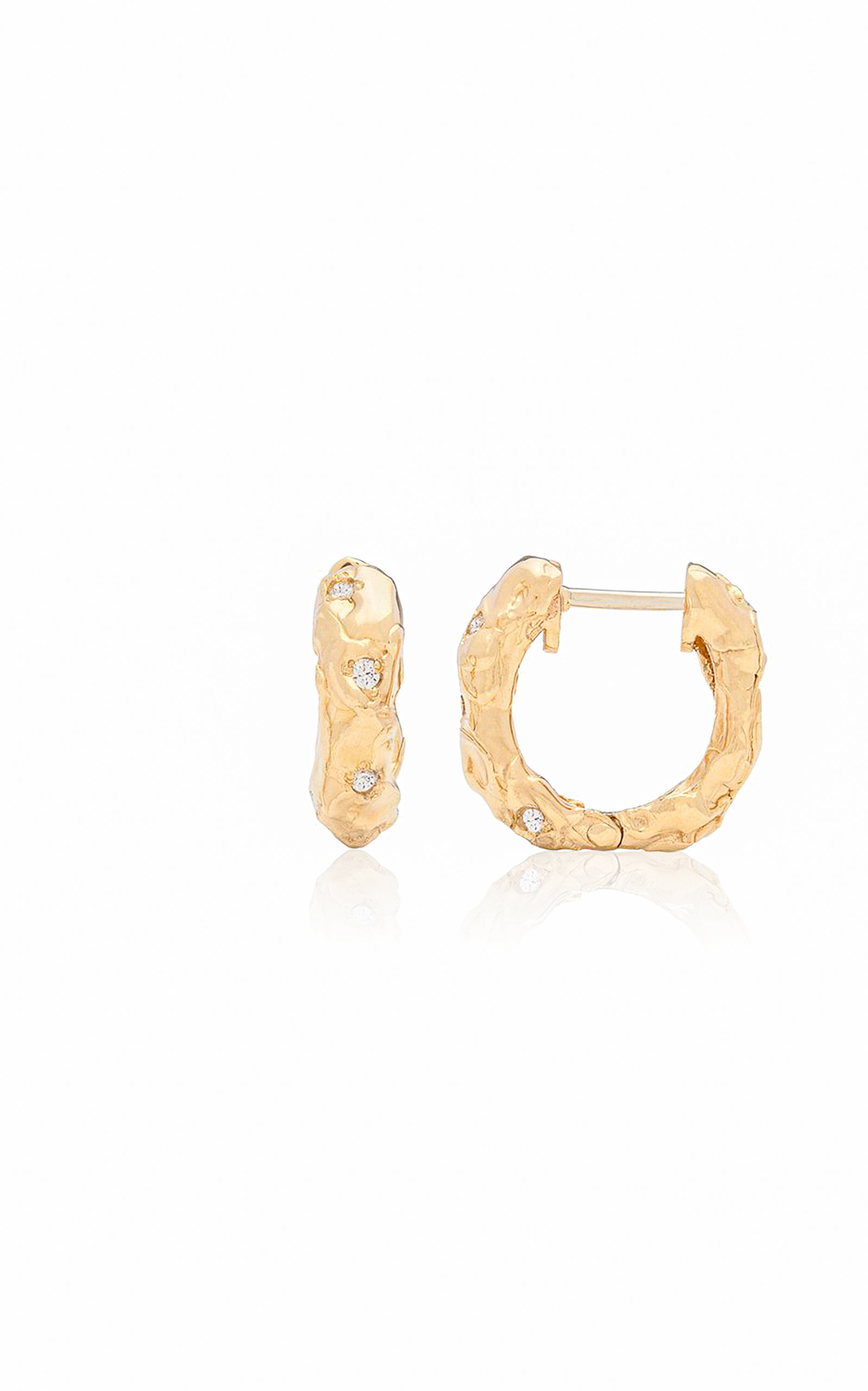 Fie Isolde Women's Alfa 14K Yellow Gold Diamond Hoop Earrings