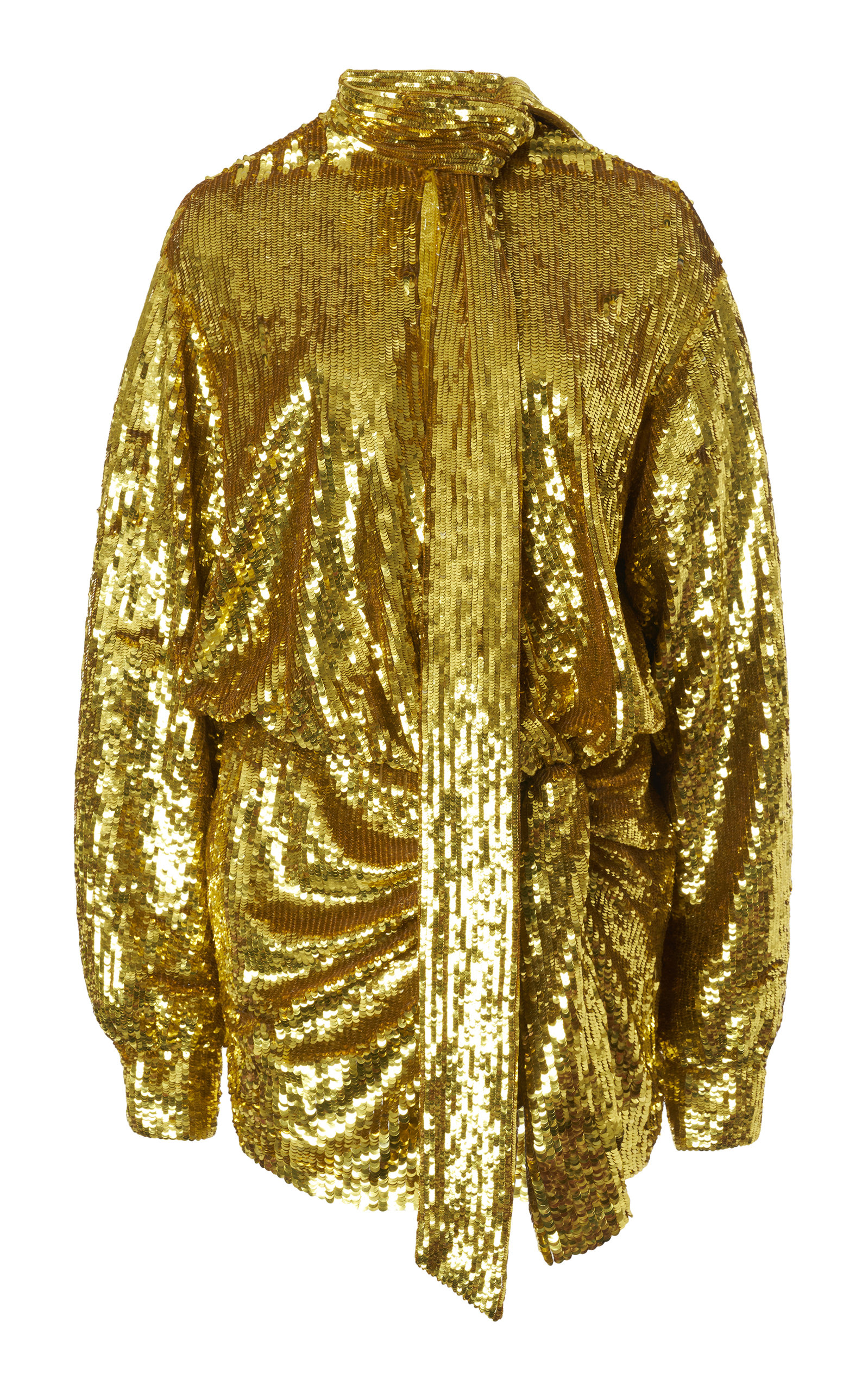 Valentino - Women's Sequin Tulle Mini Dress - Gold - IT 42 - Moda Operandi