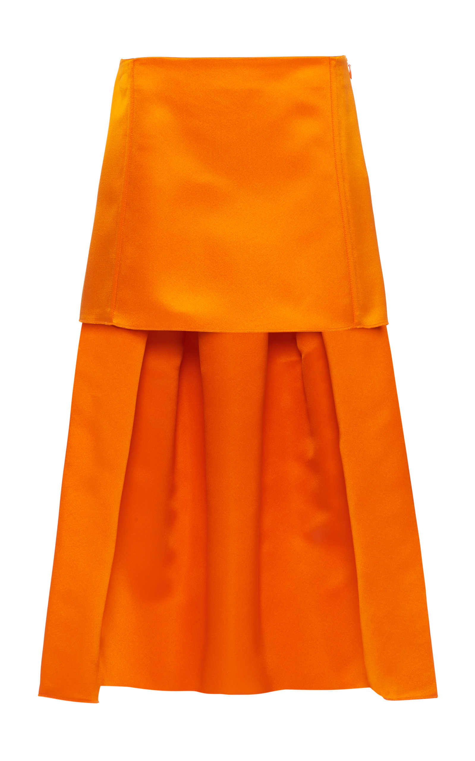 Prada - Women's Silk Duchess Satin Mini Skirt - Orange - IT 36 - Moda Operandi