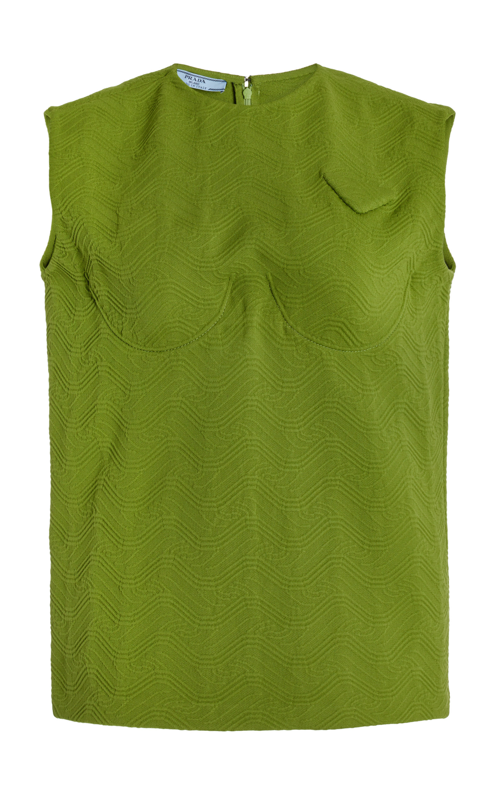 Prada - Women's Bra-Detailed Jacquard Top - Green - Moda Operandi