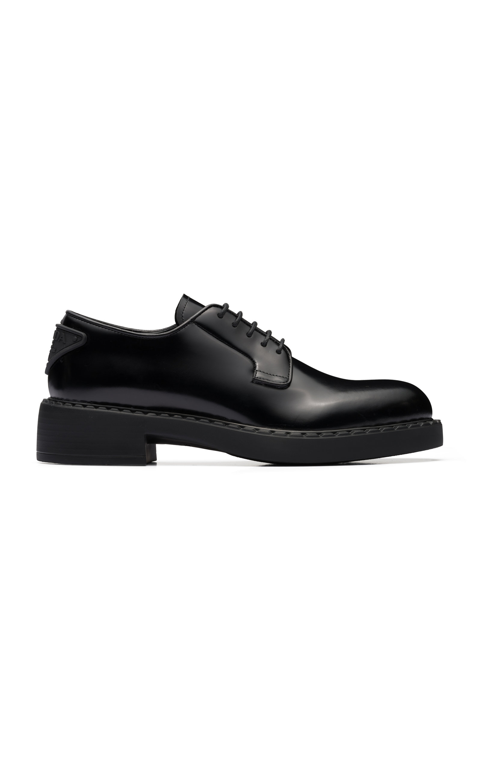 Prada - Logo-Detailed Leather Oxford Loafers - Black - IT 37 - Moda Operandi