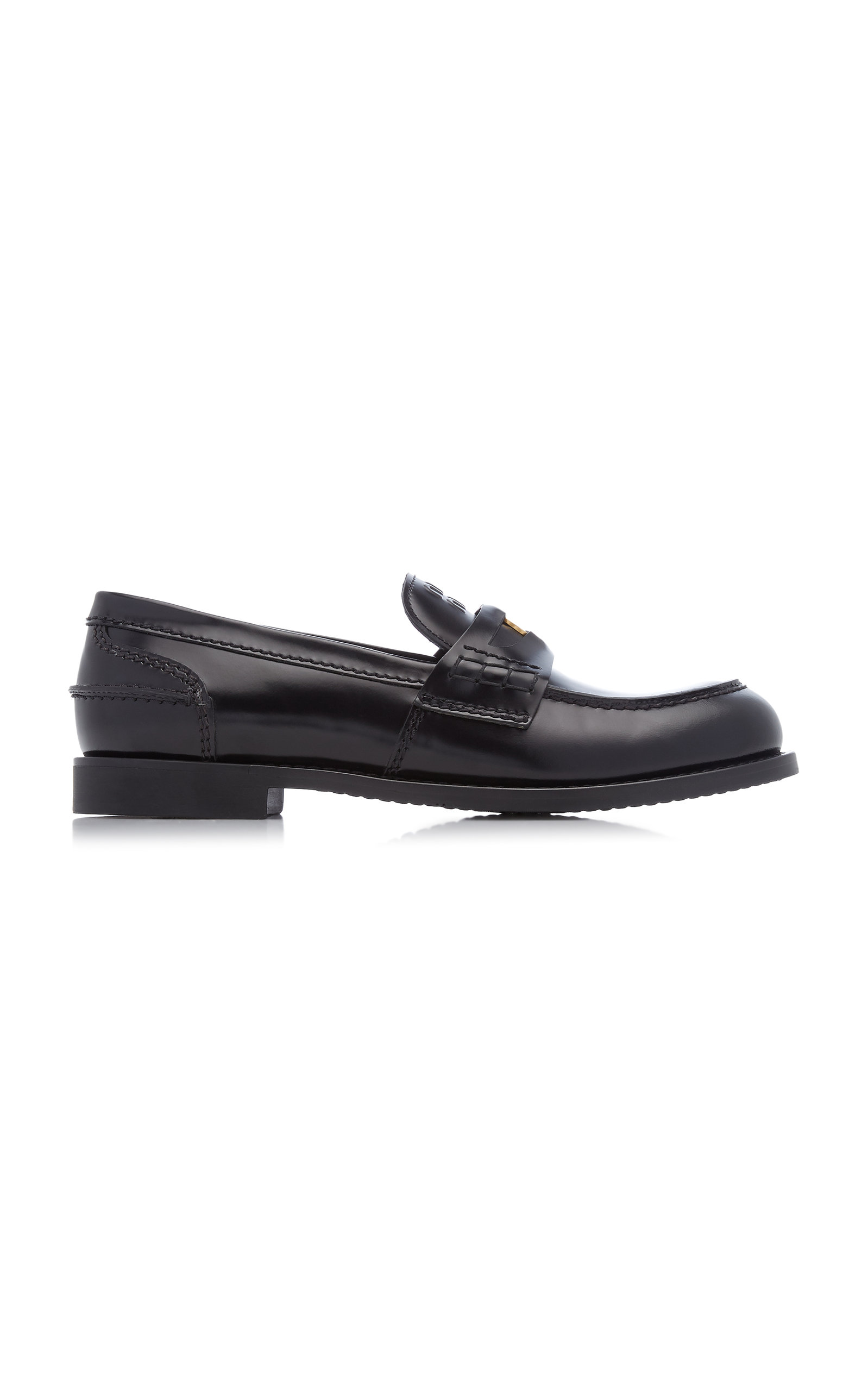 Miu Miu - Women's Patent Leather Loafers - Black - Moda Operandi