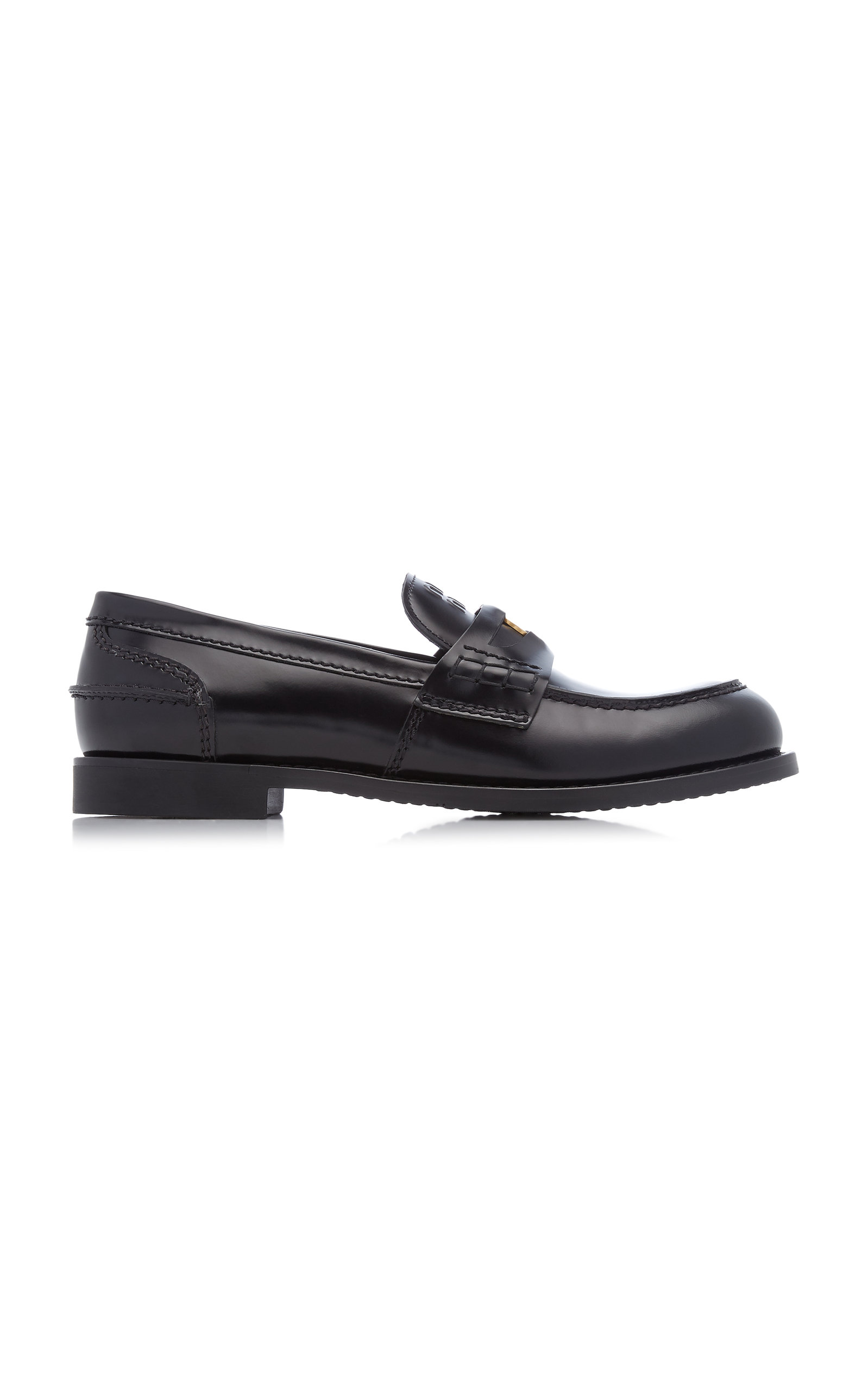 Miu Miu Spazzolato Leather Loafers
