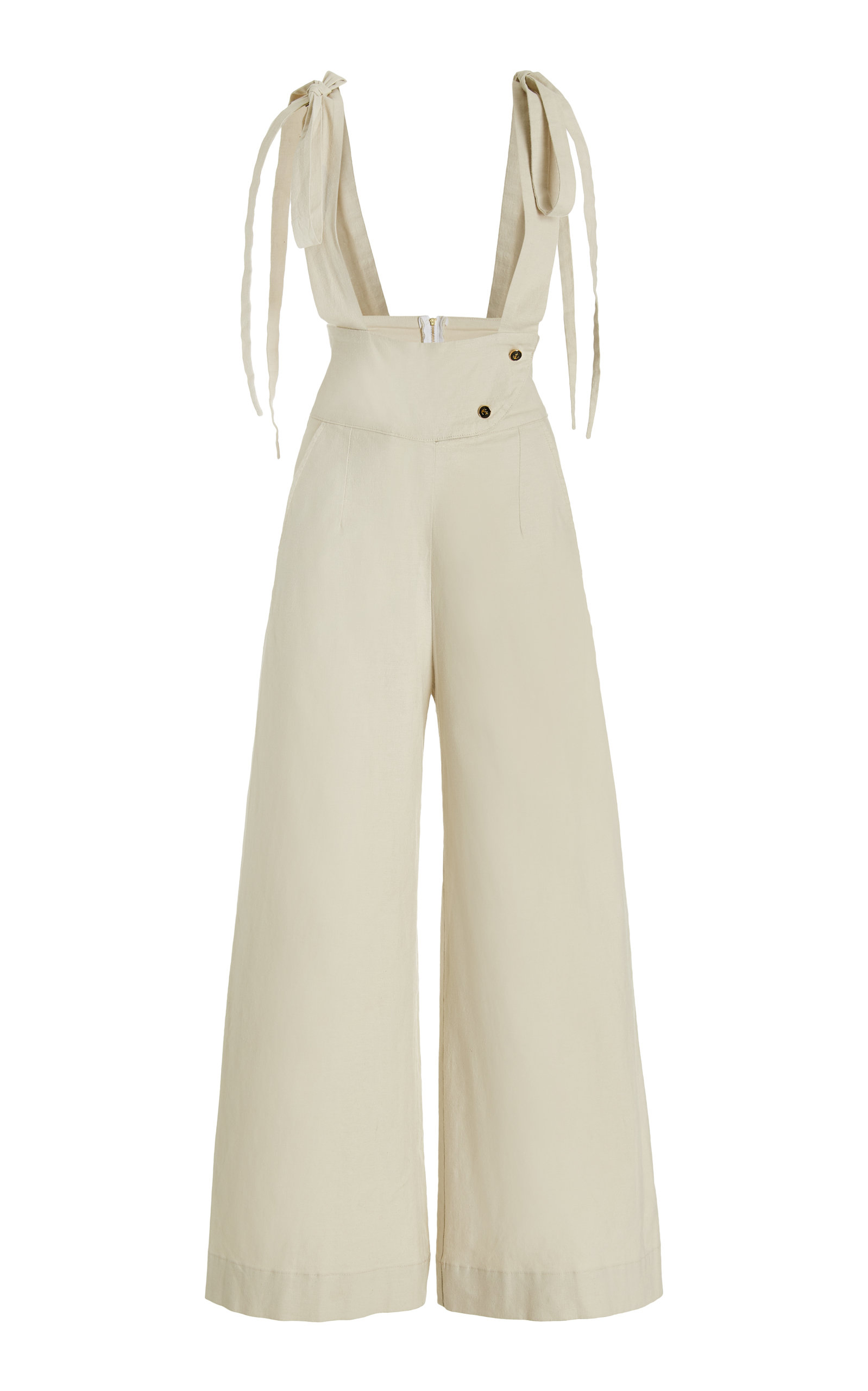 House Of Aama Women's Sailor Linen Pants With Suspenders In Neutral ...