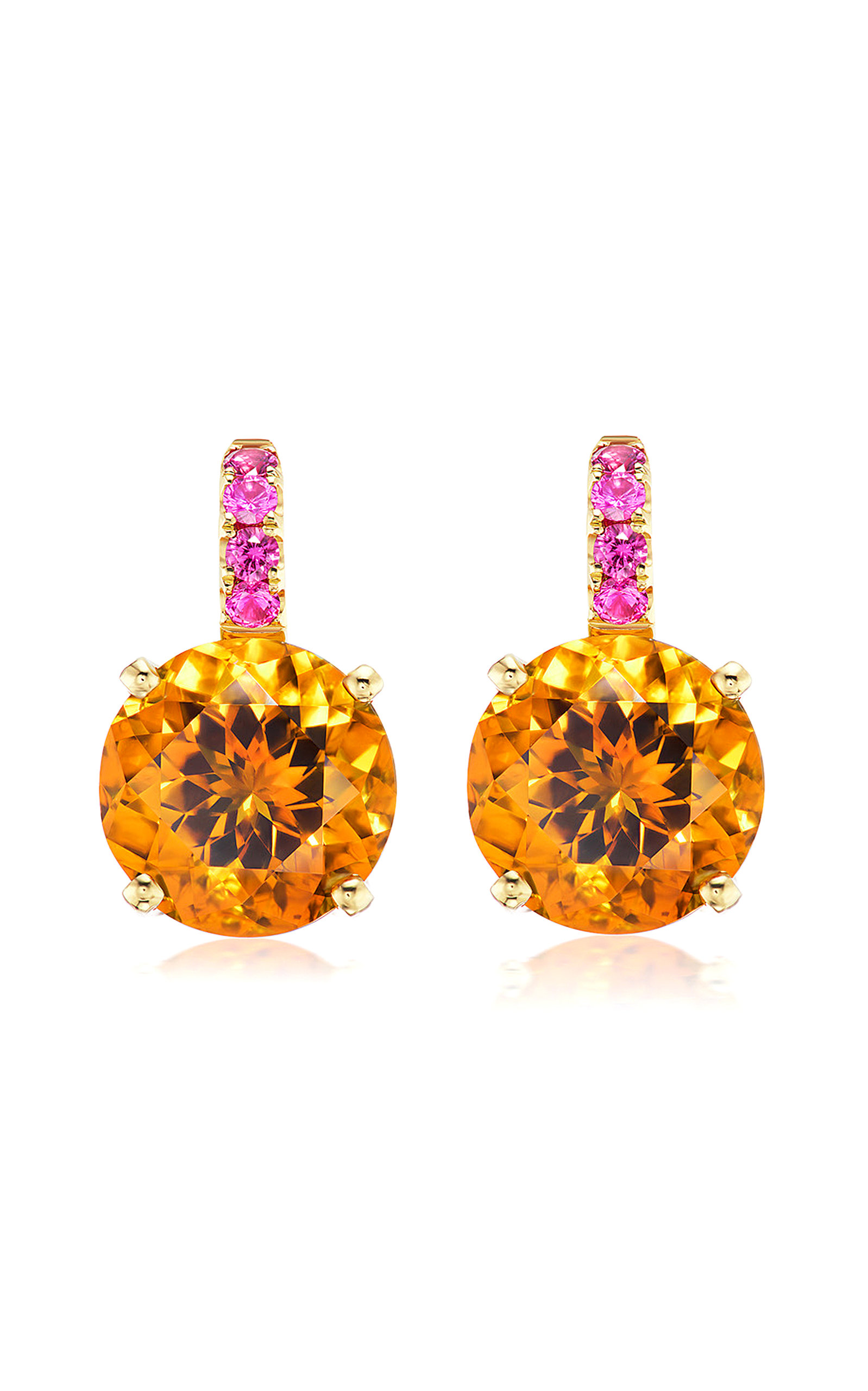 Cirque 14K Yellow Gold Citrine; Sapphire Earrings