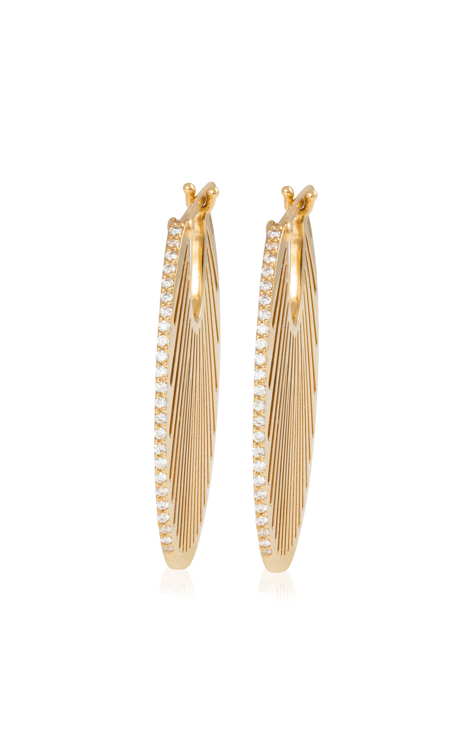 L'Atelier Nawbar Women's Flat Ray 18K Yellow Gold Diamond Hoop Earrings