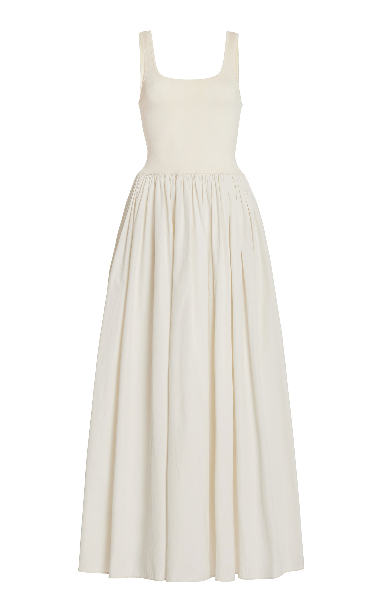 Matteau Ribbed-Knit and Cotton Maxi Dress - Moda Operandi
