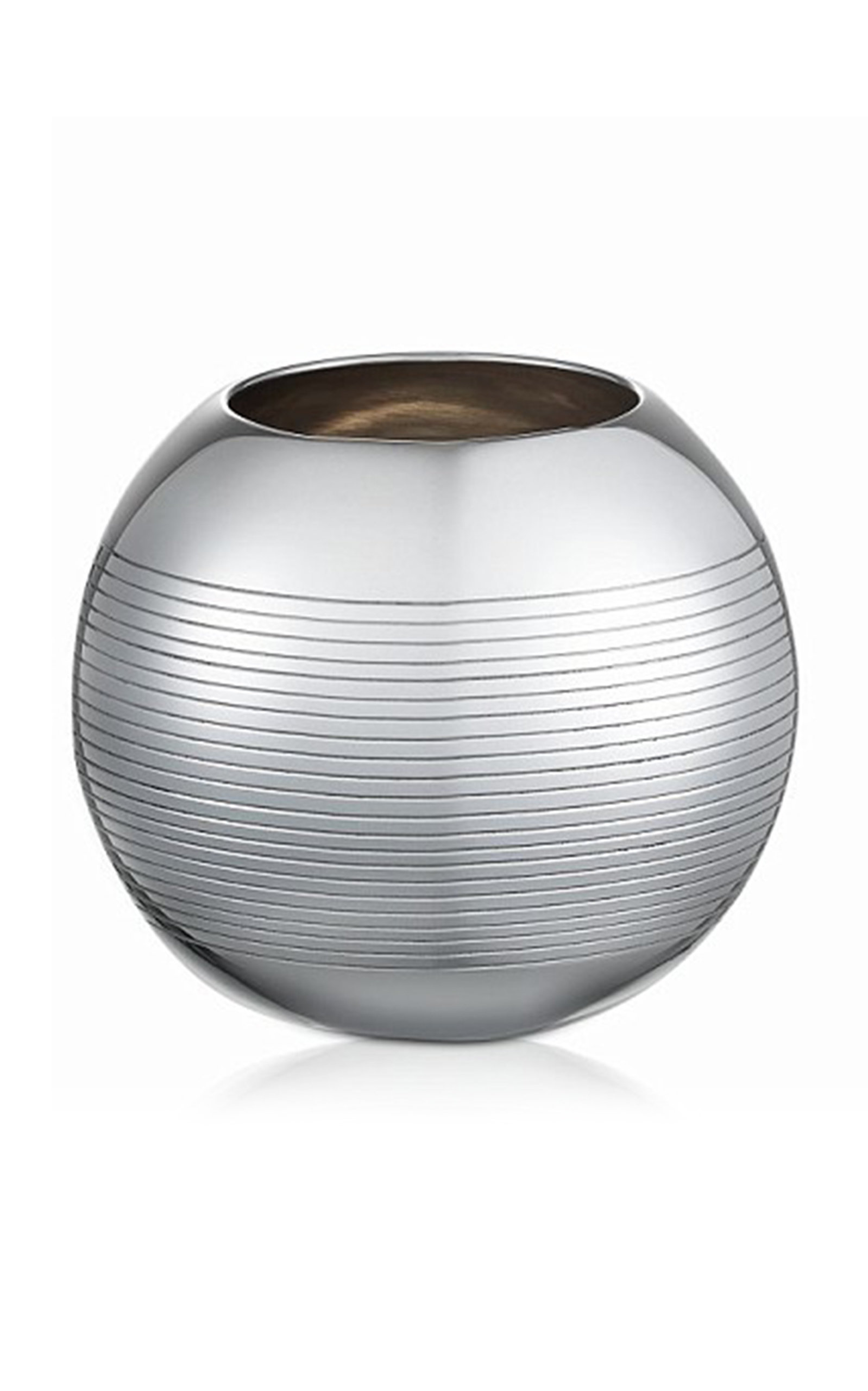 Puiforcat Pétanque Small Silver-plated Vase In Metallic