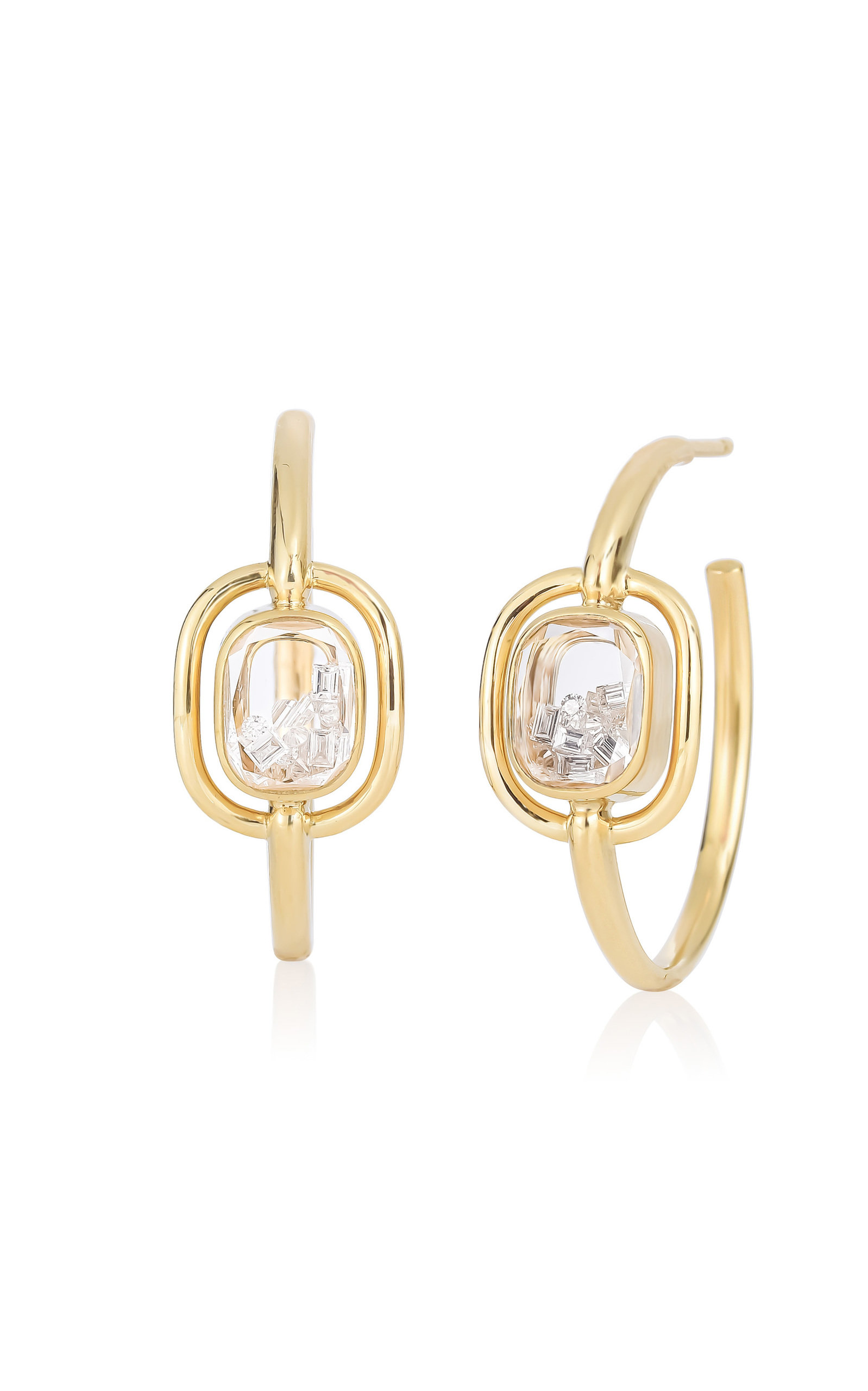 Elo Shaker 18K Yellow Gold Diamond Hoop Earrings