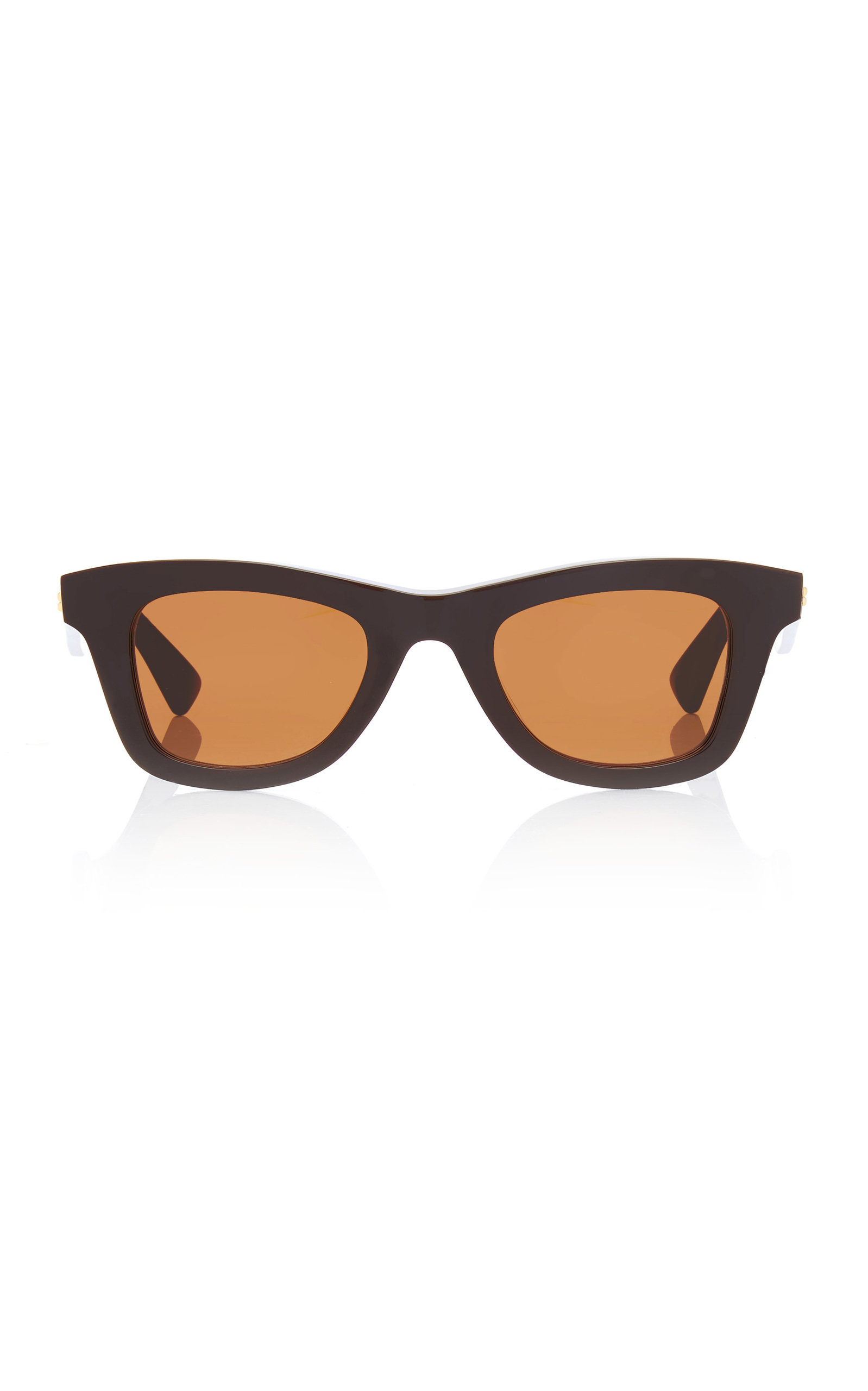 Bottega Veneta - Women's Square-Frame Acetate Sunglasses - Brown - Moda Operandi
