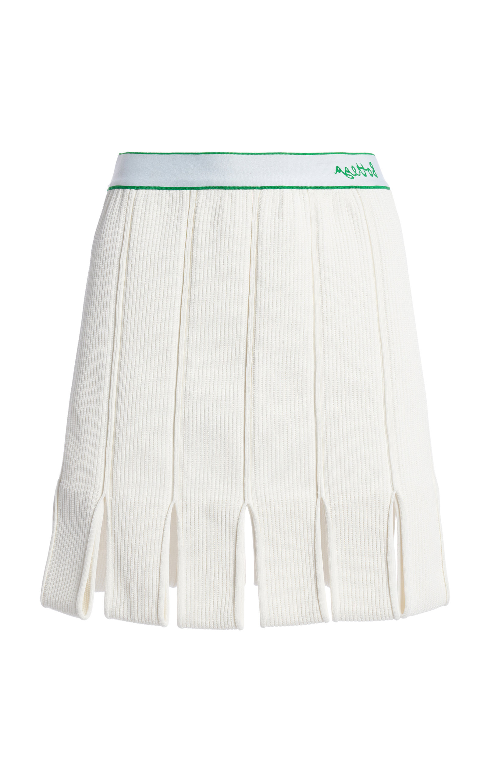 Shop Bottega Veneta Logo-detailed Lightweight Mini Skirt In White