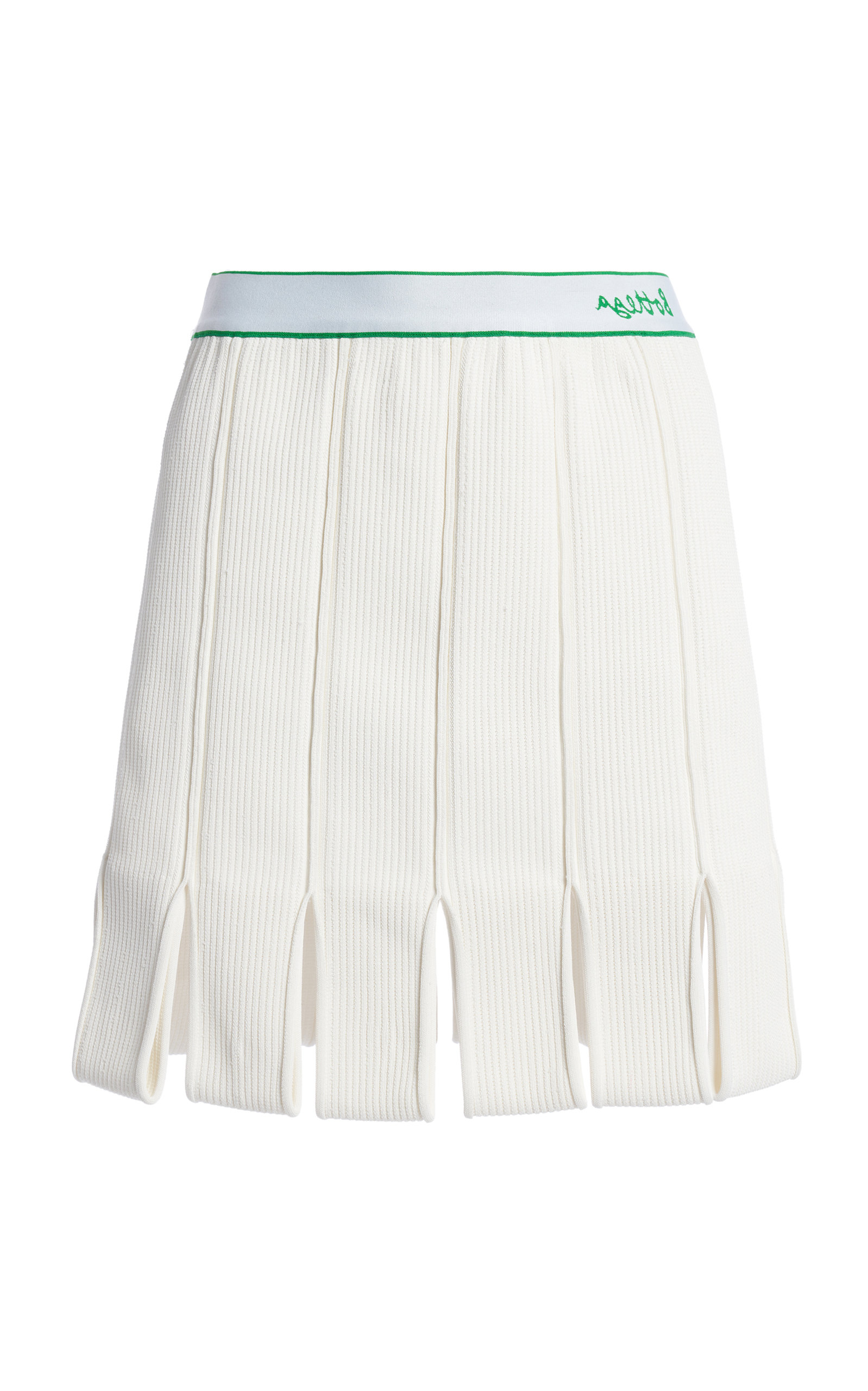 Bottega Veneta Fringed High-waisted Stretch-woven Mini Skirt In White