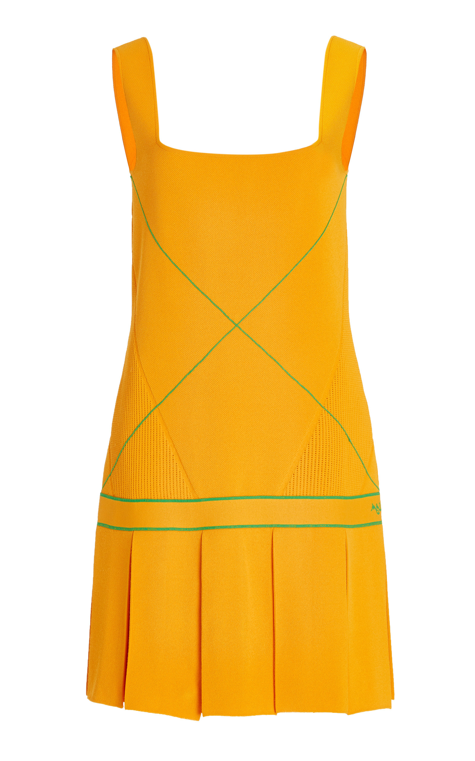 Bottega Veneta - Women's Pleated Knit Mini Dress - Orange - Moda Operandi