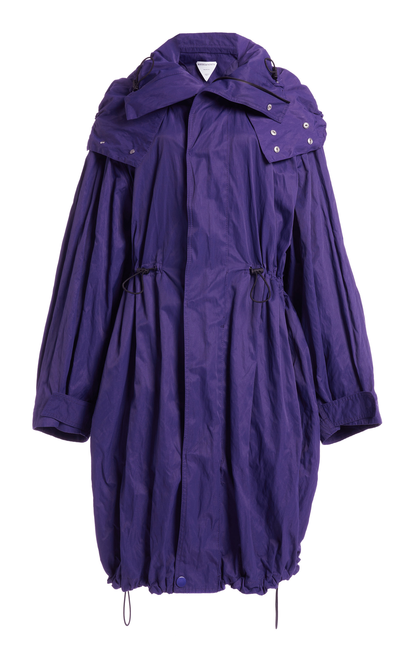 Shop Bottega Veneta Resinated Metal Twill Parka In Purple