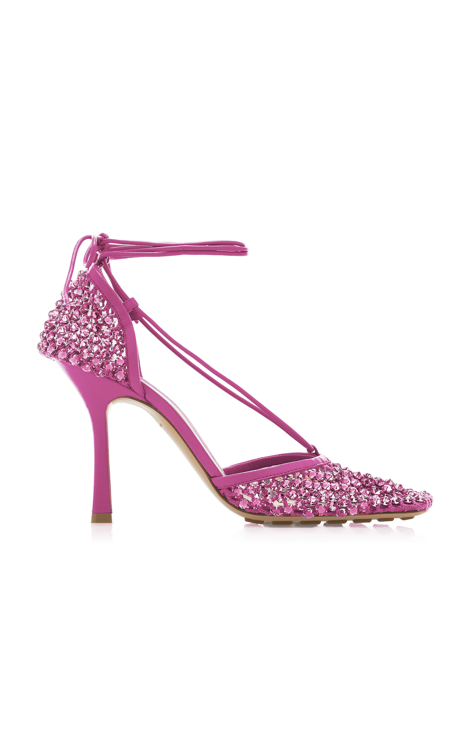 Bottega Veneta Sparkle Stretch High-heel Sandals In Pink,turquoise