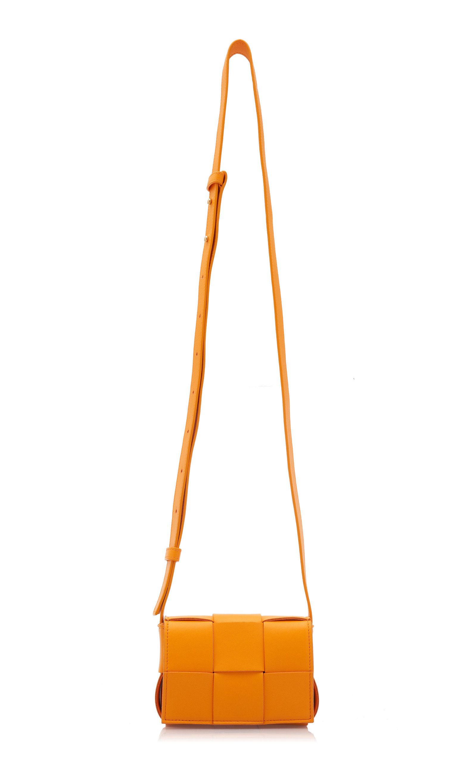 Bottega Veneta - Mini Cassette Leather Crossbody Bag - Orange - OS - Moda Operandi
