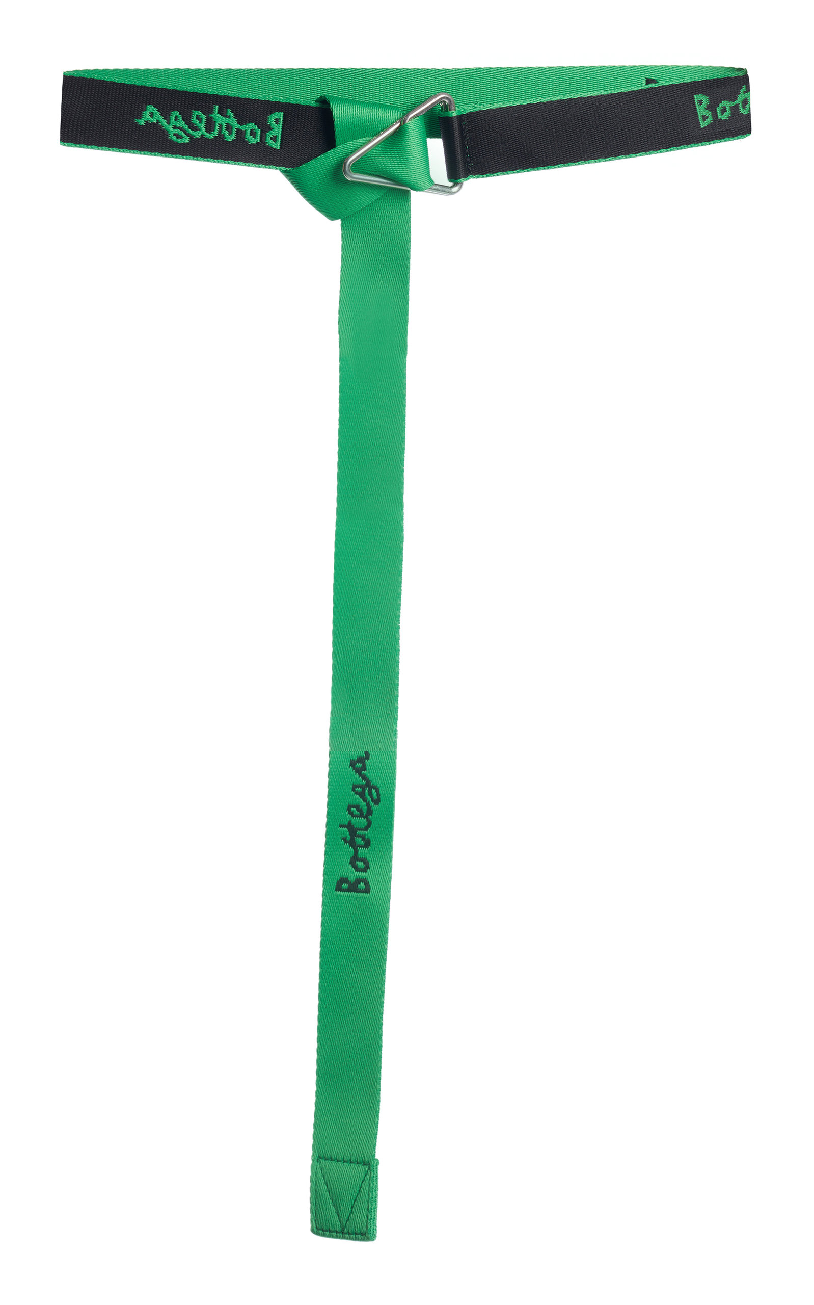 Bottega Veneta Logo-detailed Triangle Slider Waist Belt In Green