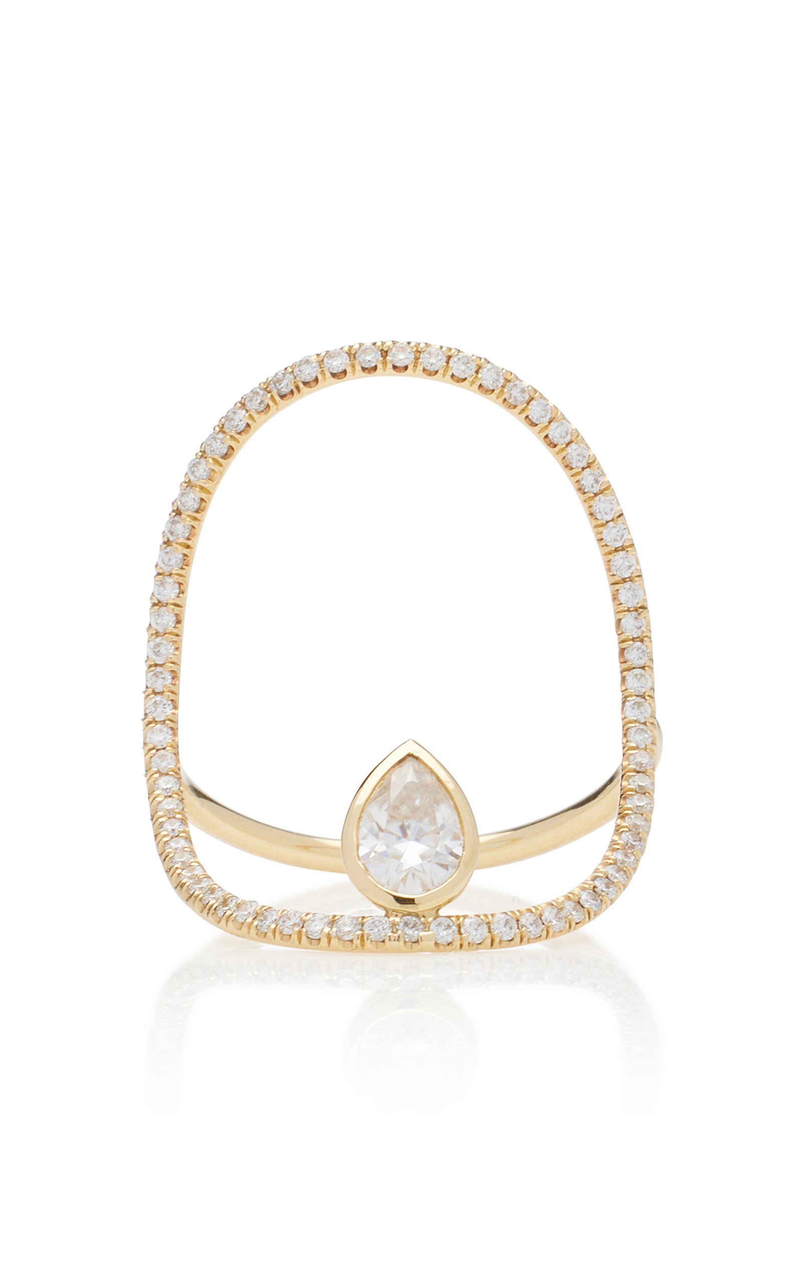 White/Space Continuity 14K Yellow Gold Diamond Ring