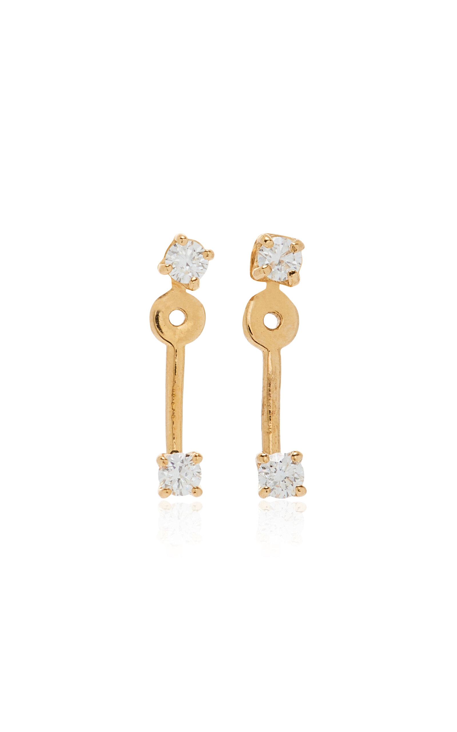 14K Yellow Gold Diamond Floater Earrings
