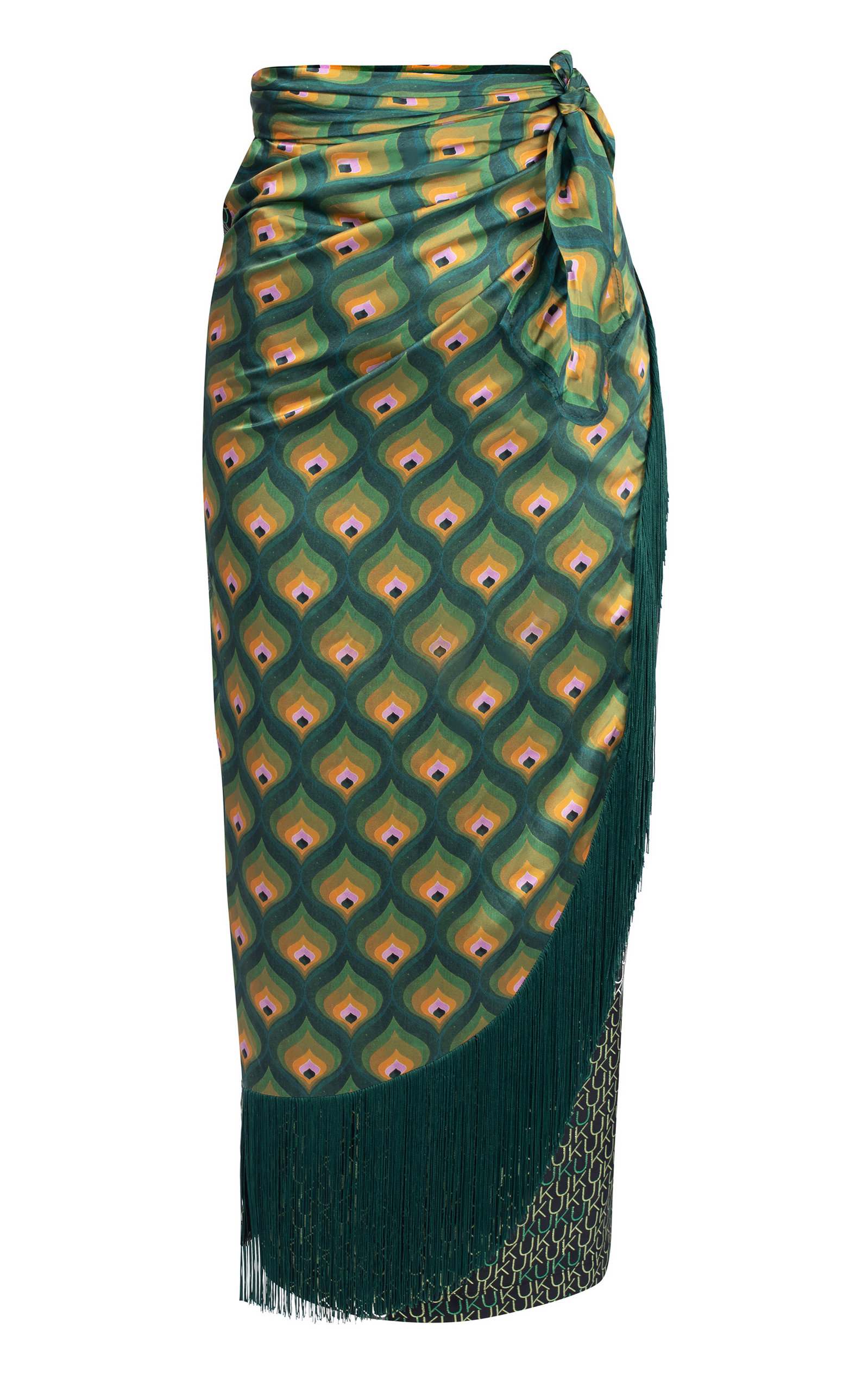 Banke Kuku - Women's Fringed Mixed-Knit Jacquard Midi Skirt - Green - Only At Moda Operandi